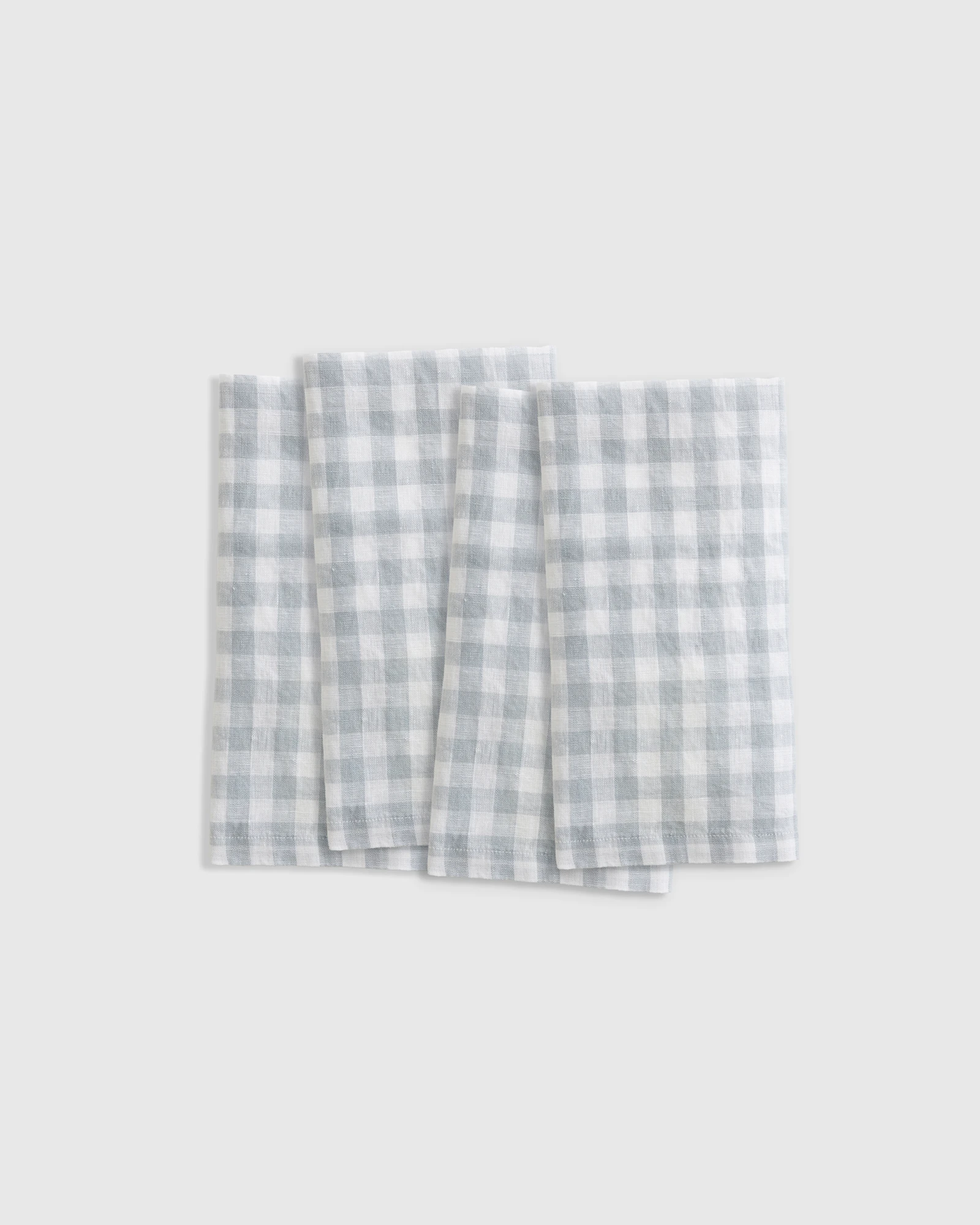 European Linen Gingham Napkins, Set of 4