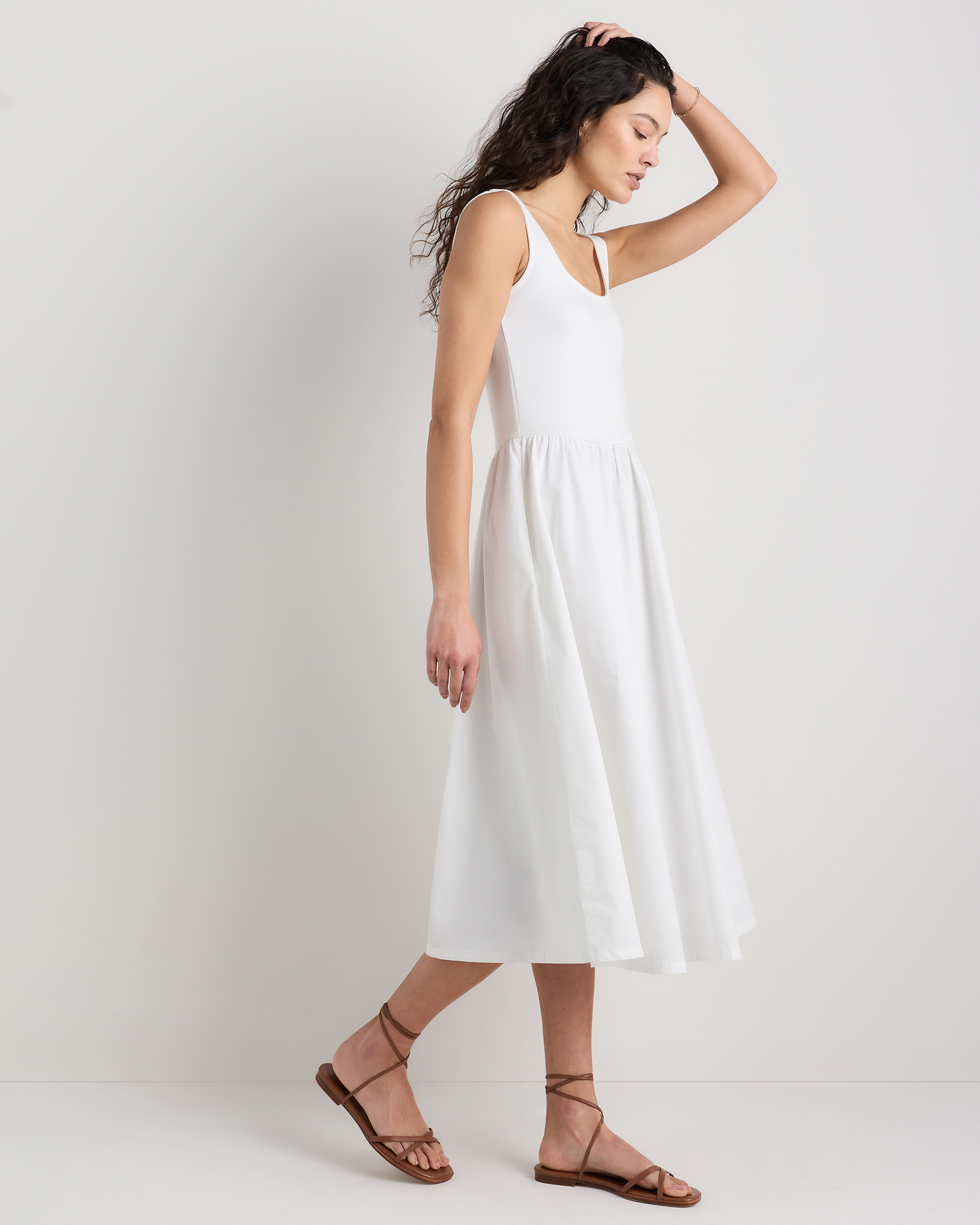 Cotton Mixed Media Tank Dress
