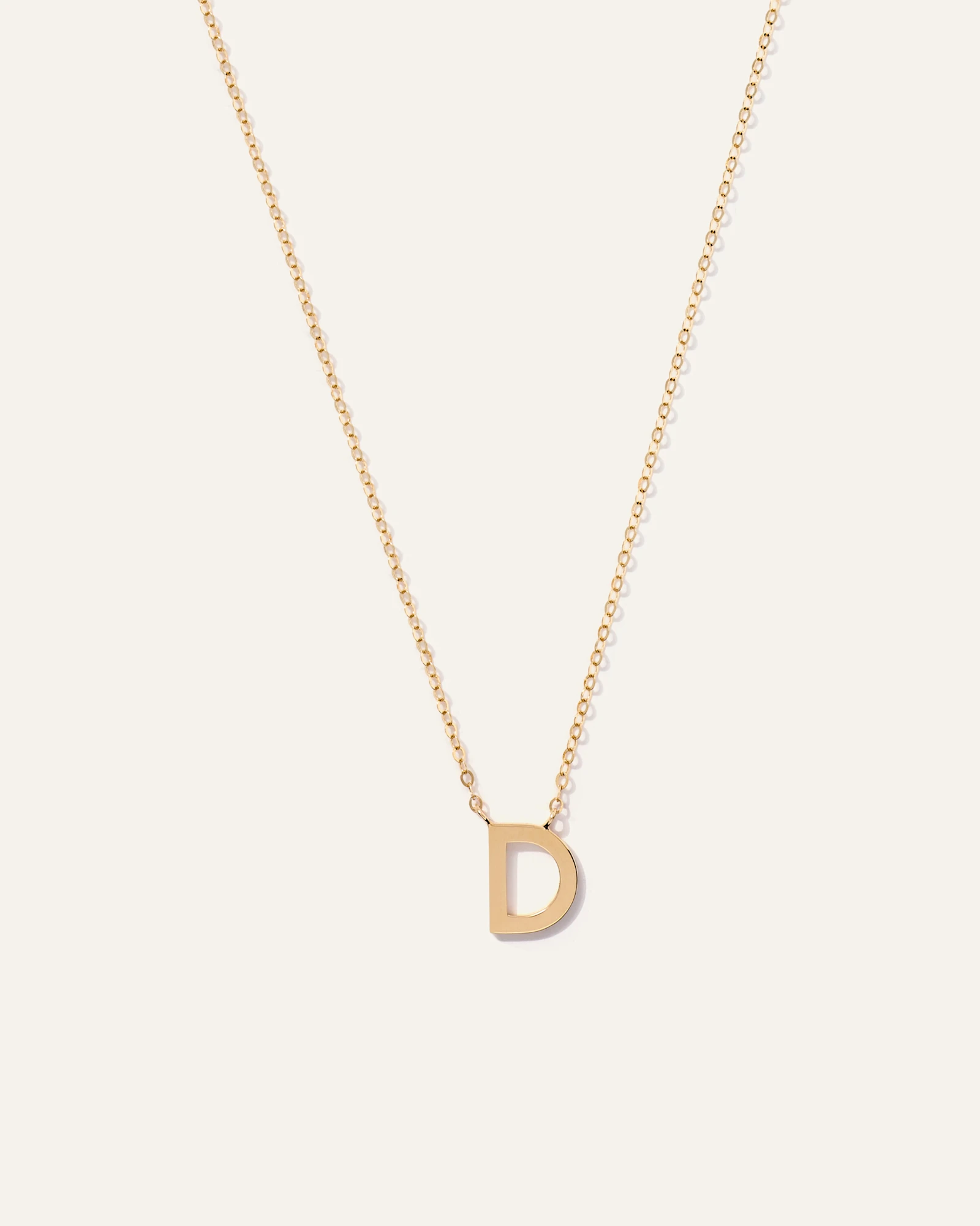 14K Gold Letter Necklace - D in Yellow Gold
