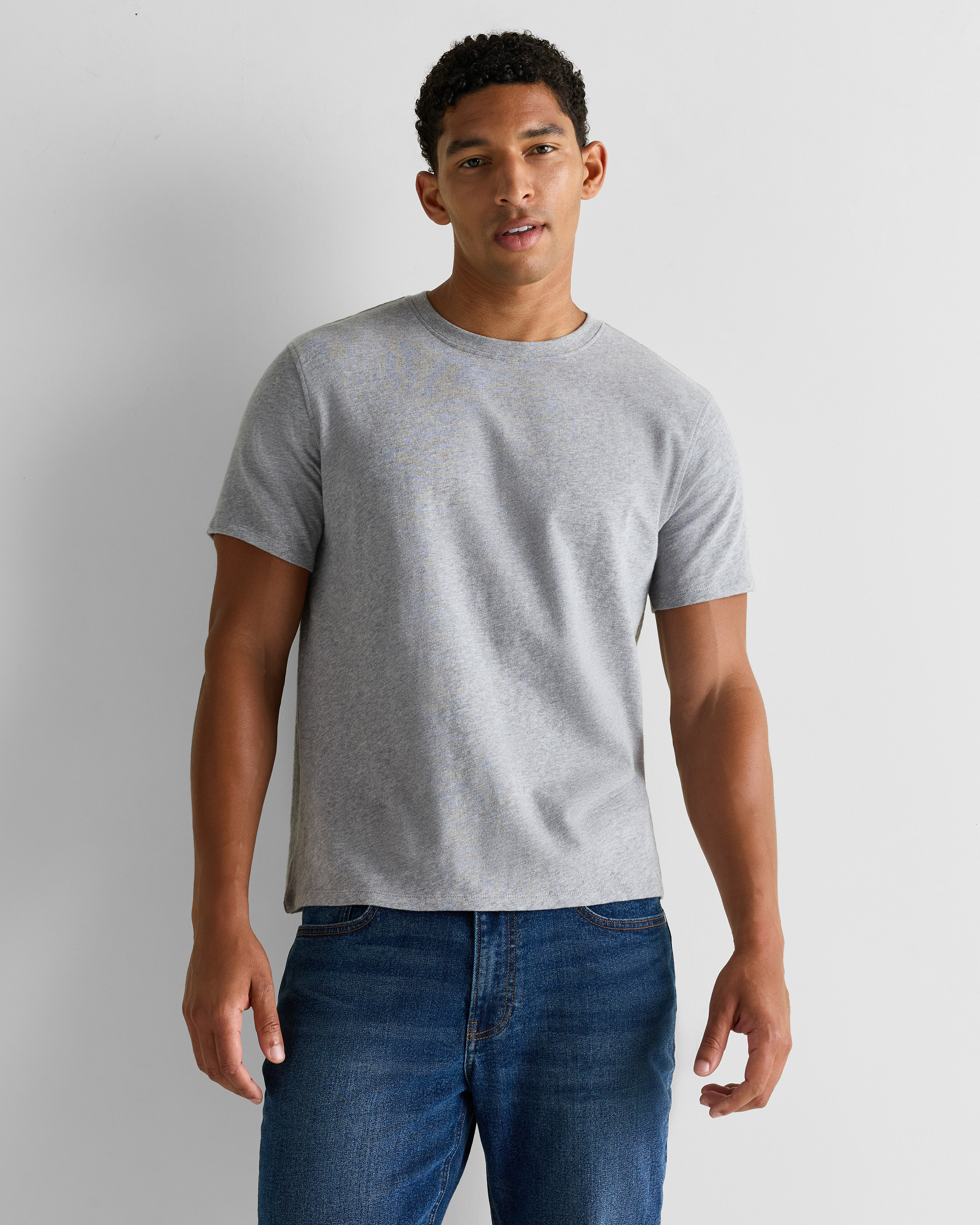 Quince Men's Slub Crewneck T-shirt In Gray