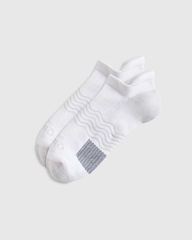 White/Deep Navy Performance Golf Ankle Sock