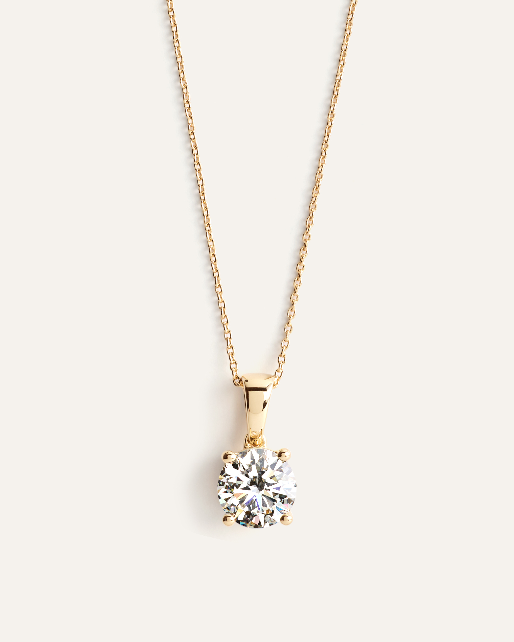Yellow Gold 14K Gold Lab Grown Diamond Solitaire Necklace