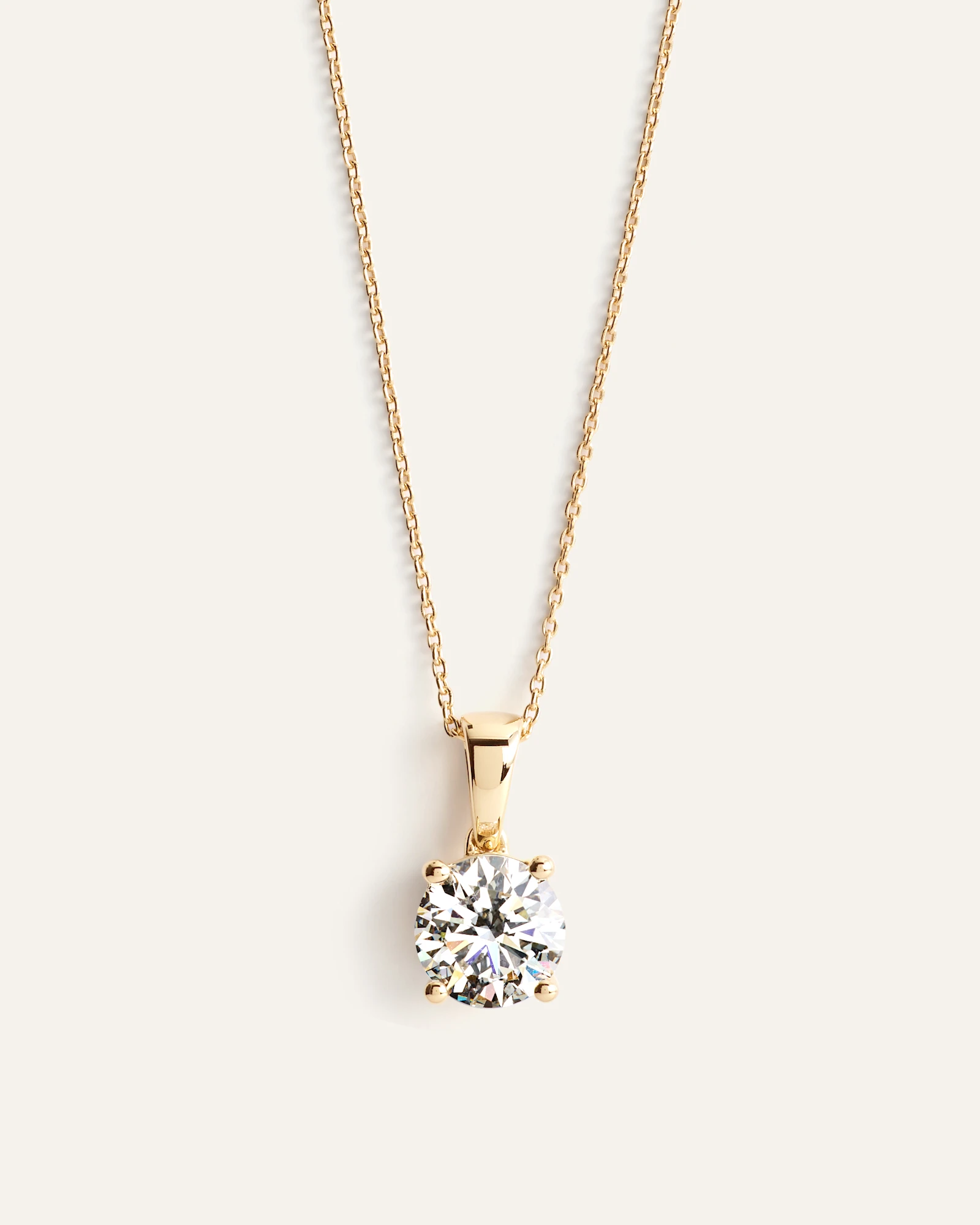 14K Gold Lab Grown Diamond Solitaire Necklace