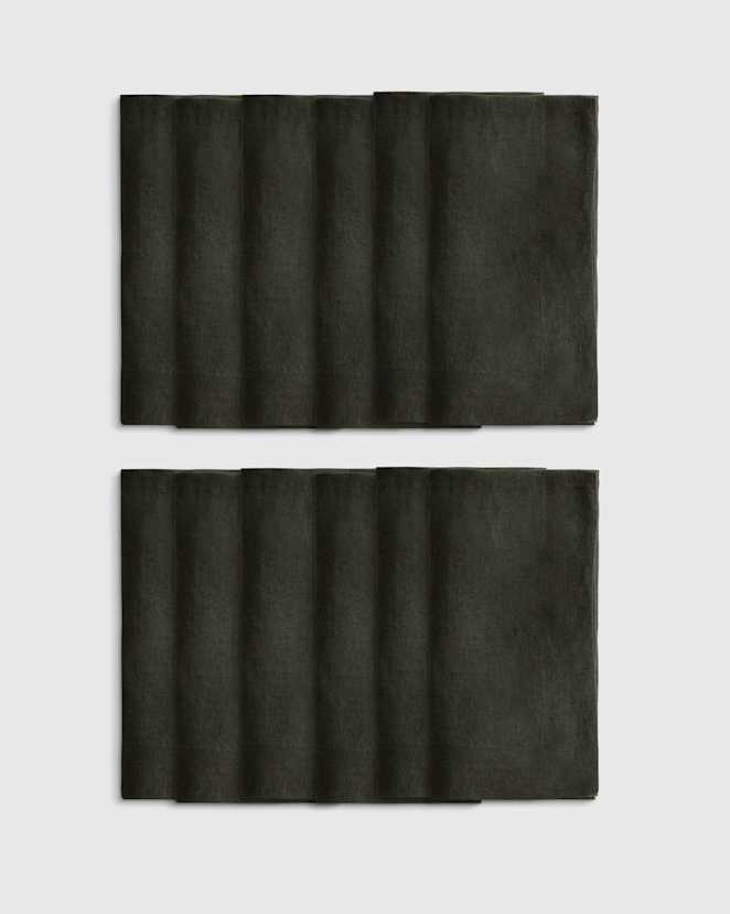 Pine European Linen Wide-Hem Napkins, Set of 12