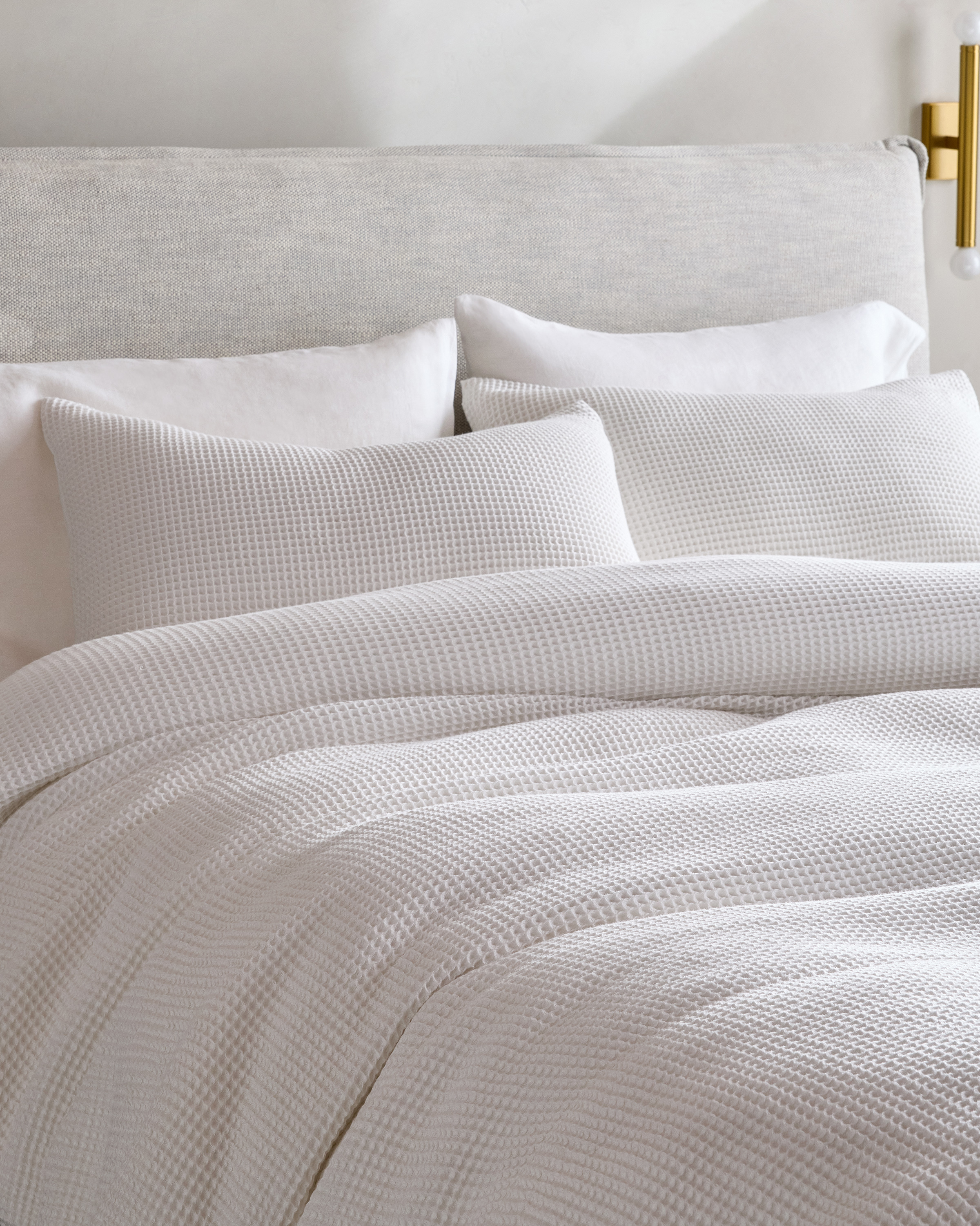 White Organic Waffle Sham Set