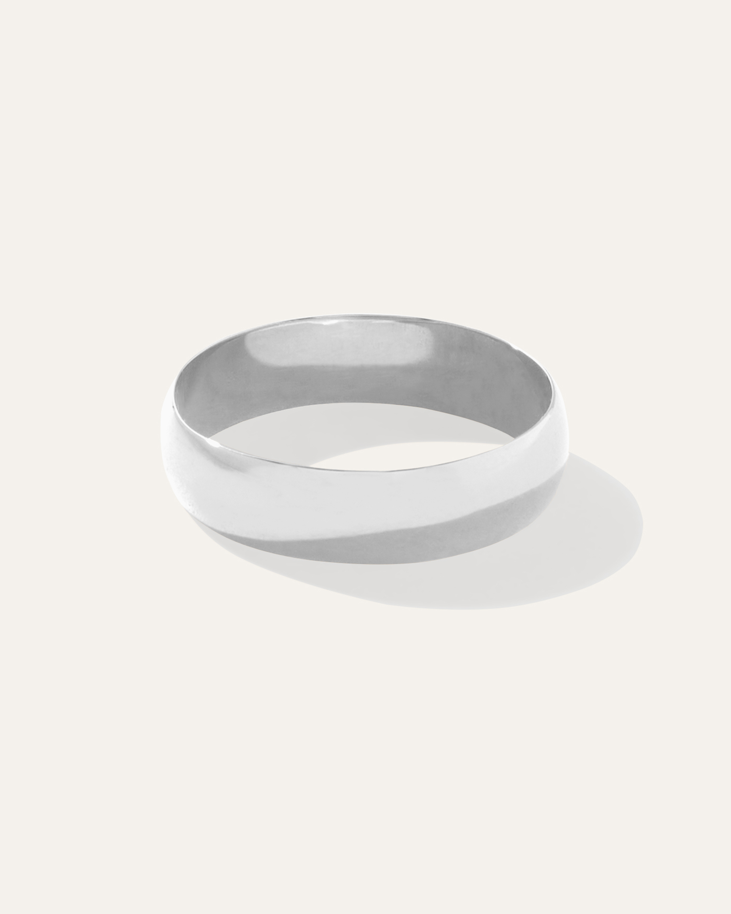 White Gold 14K Gold Lightweight Round Edge Band