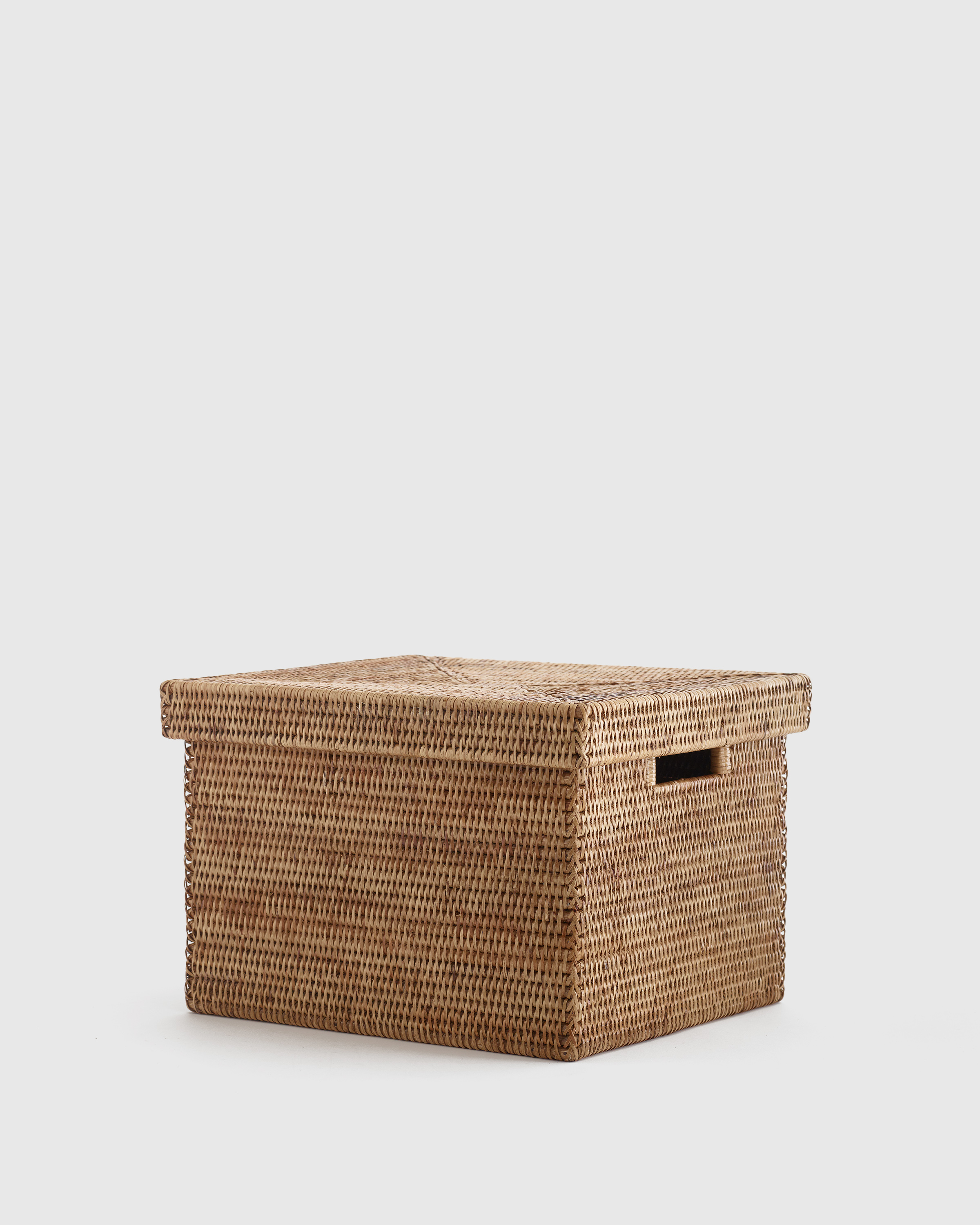 Handwoven Rattan Storage Box with Lid - Thumbnail 2