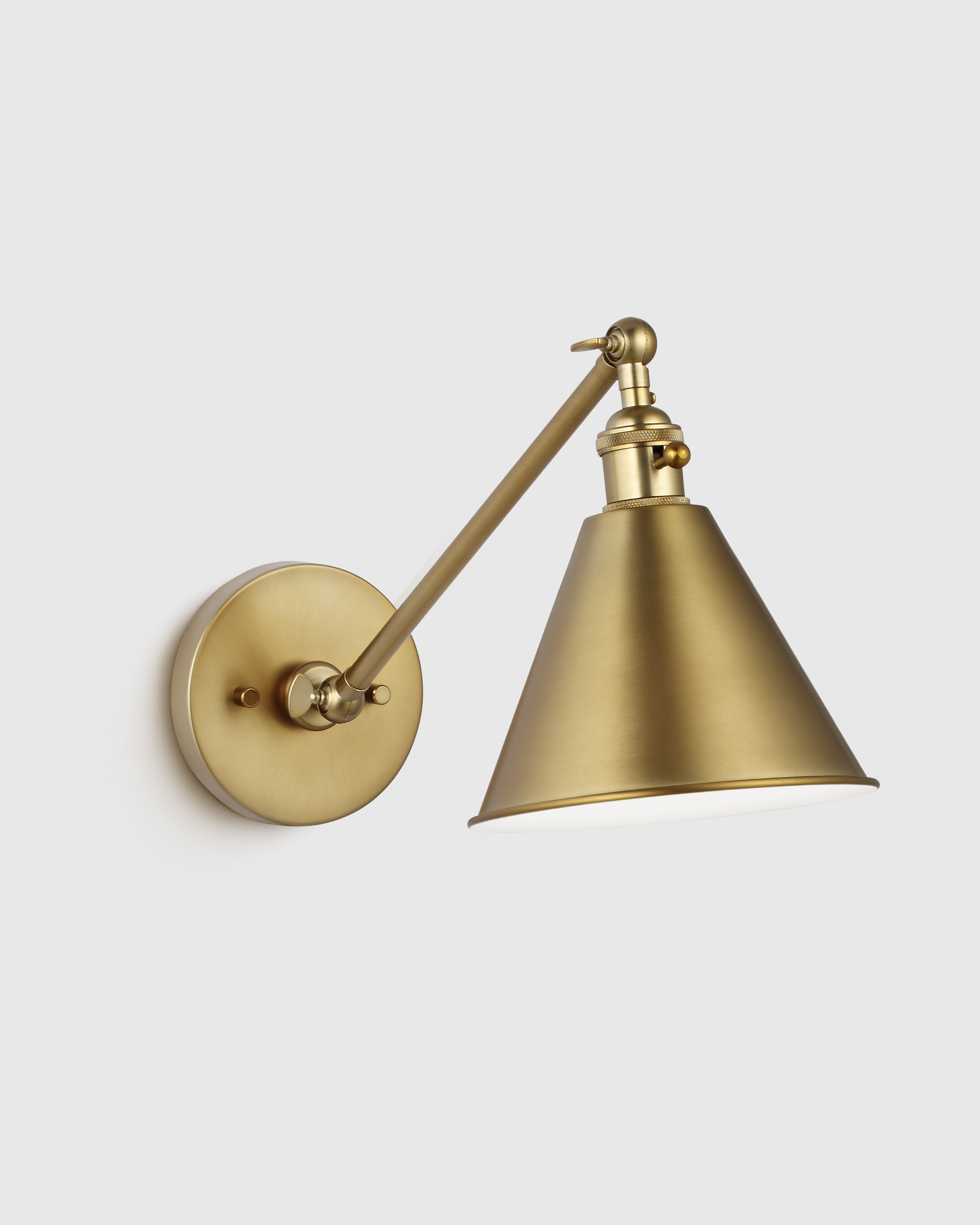 Brass Articulating Single Arm Steel Wall Sconce