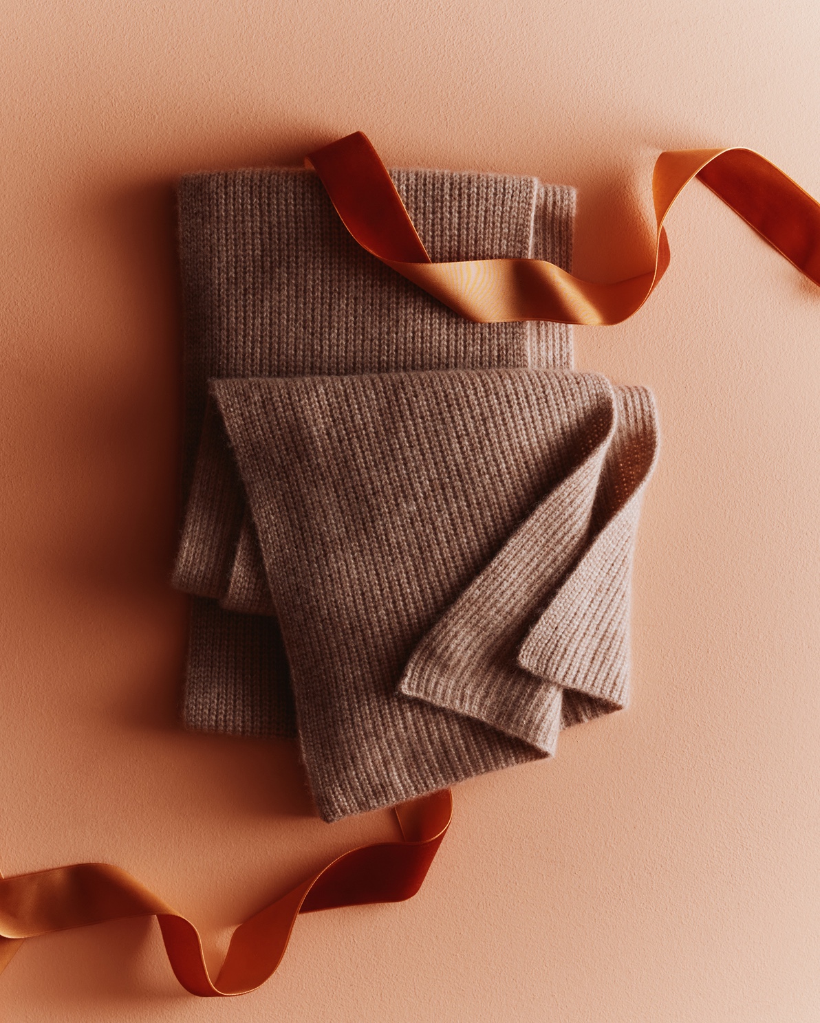 Mongolian Cashmere Ribbed Scarf