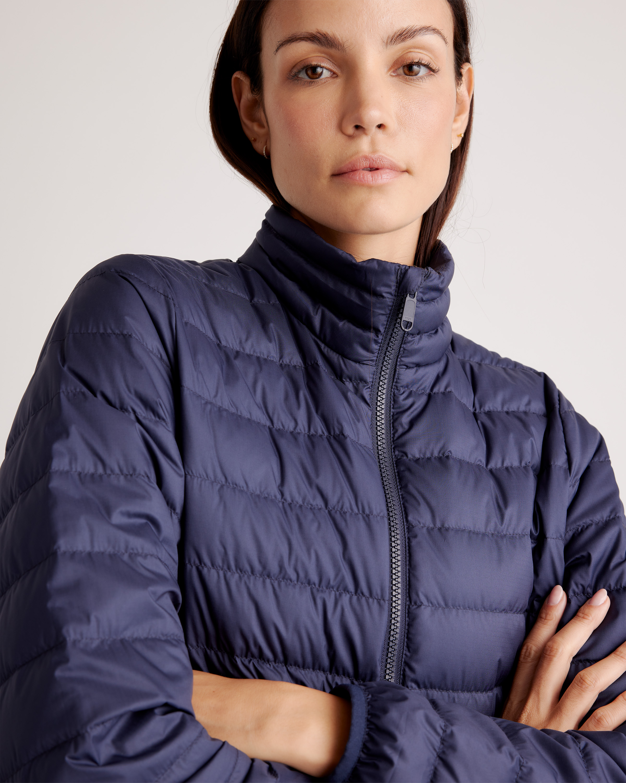 Lightweight Down Packable Puffer Jacket in Navy