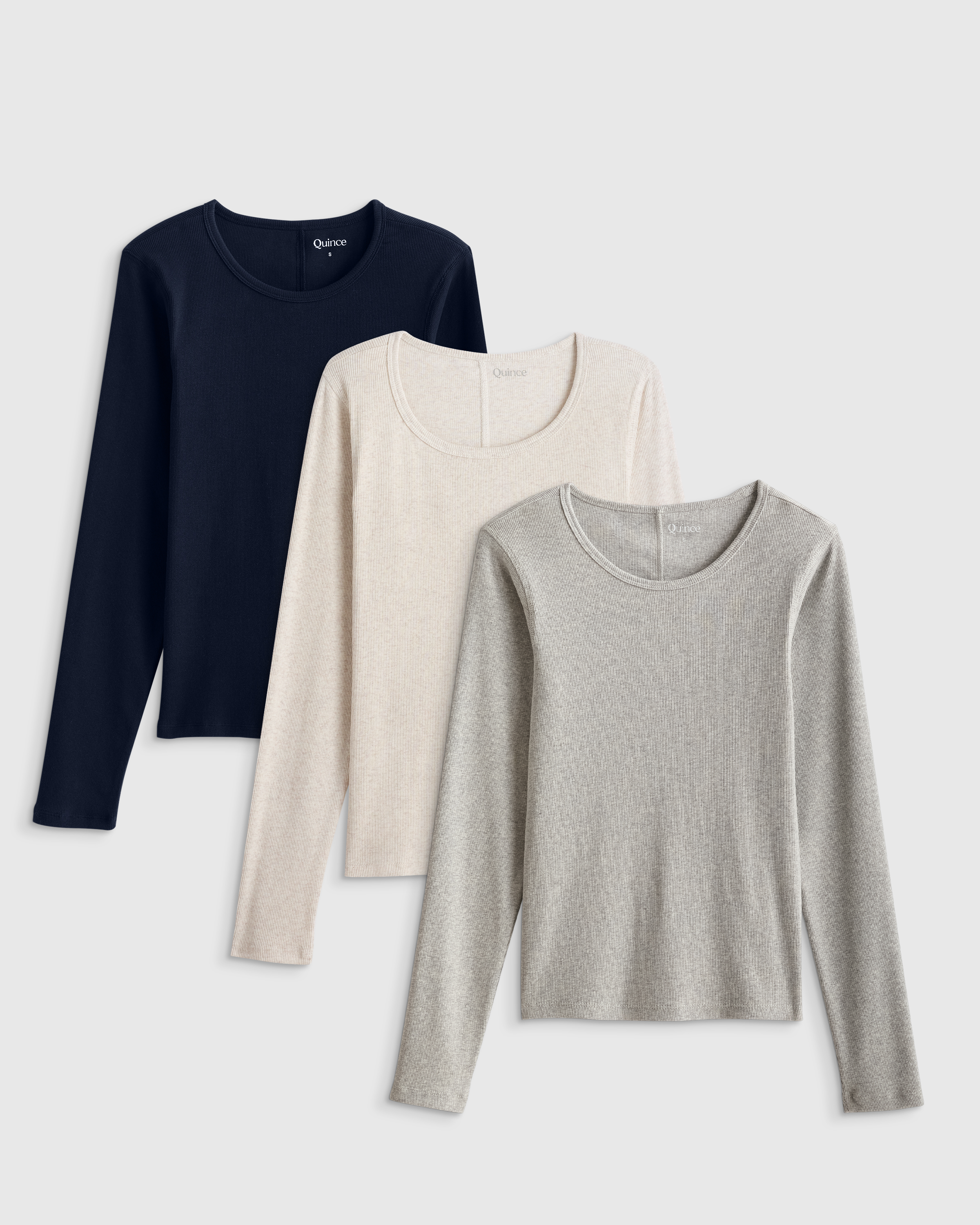 Organic Cotton Micro-Rib Long Sleeve Tee 3 Pack Bundle