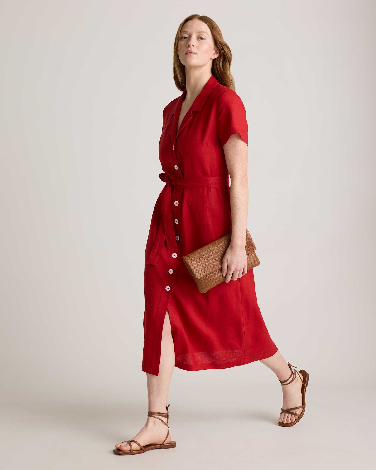 Women's 100% European Linen Button Front Dress in Chile, Size XL by Quince Women's 100% European Linen Button Front Dress in Chile, Size XL by Quince