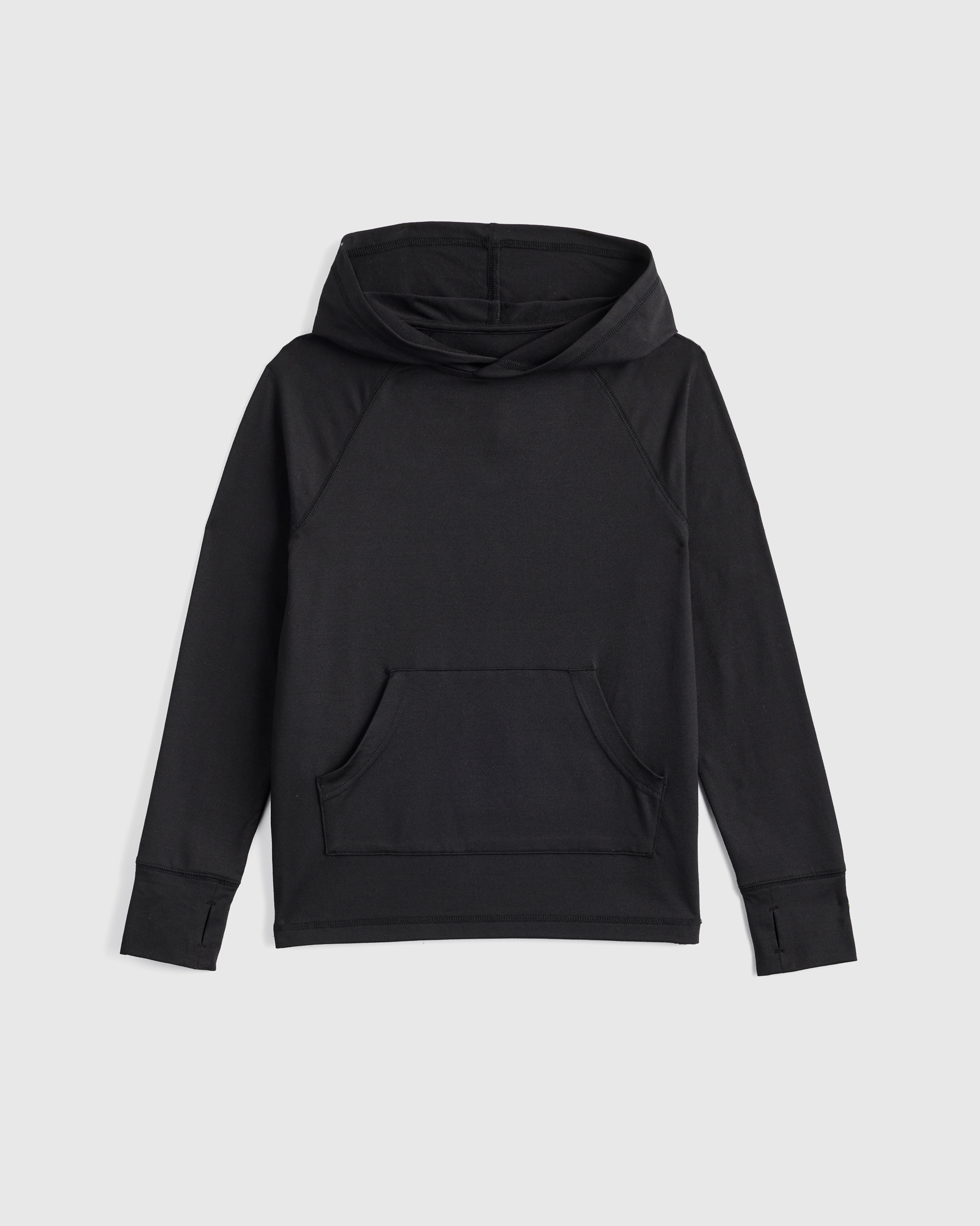 Black Flowknit Pullover Hoodie