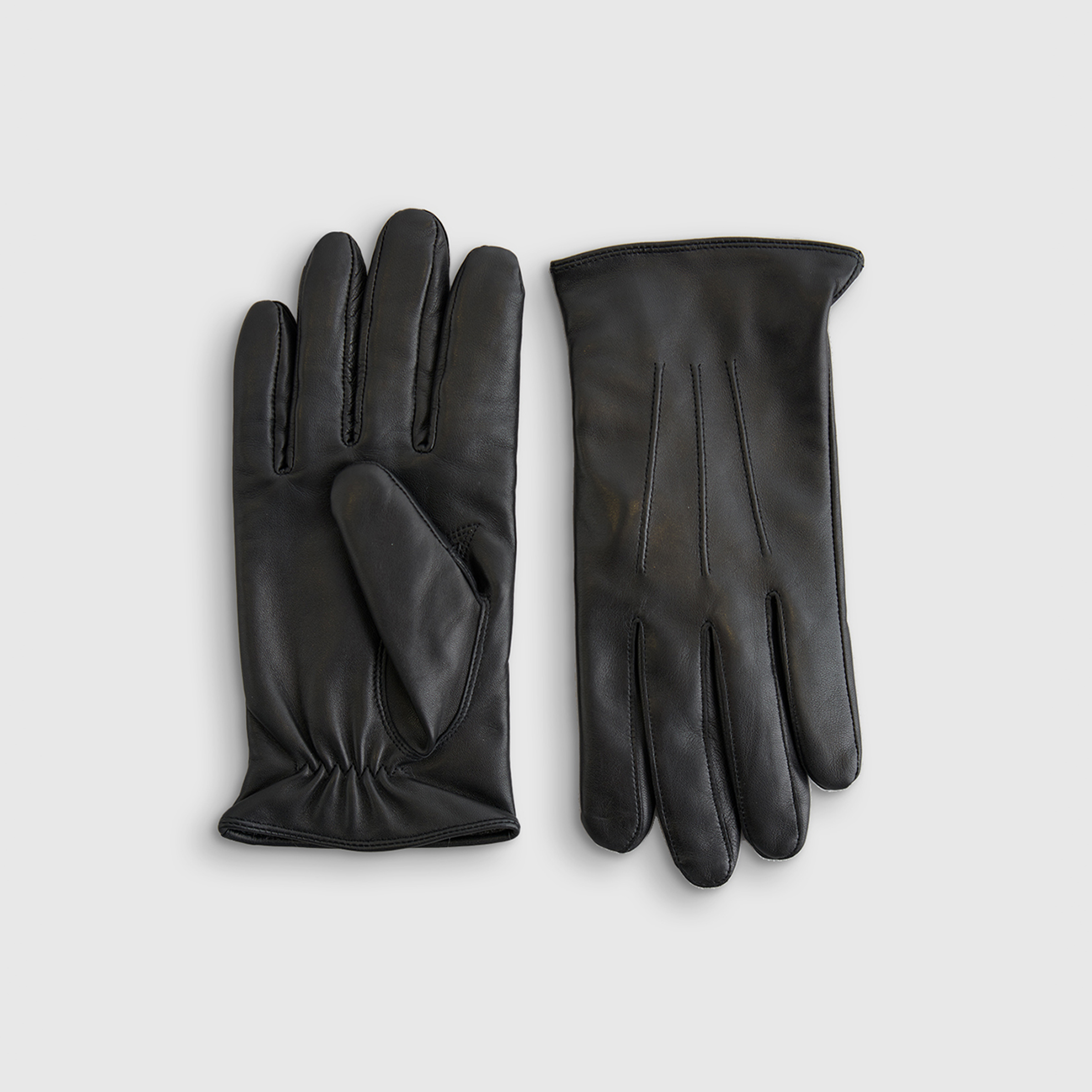 Cashmere Lined Leather Tech Blk 3-thumbnail