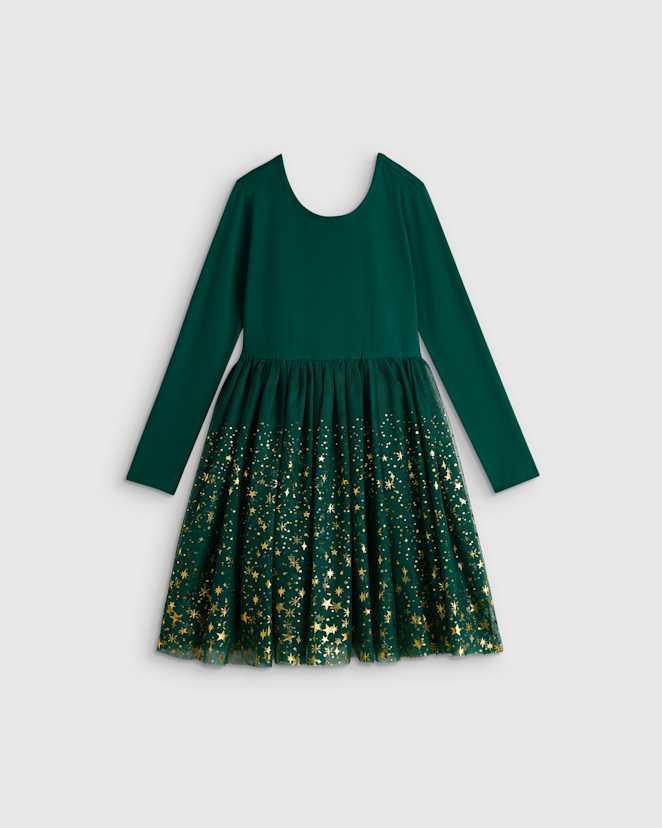 Forest Green Shimmer Tulle Dress