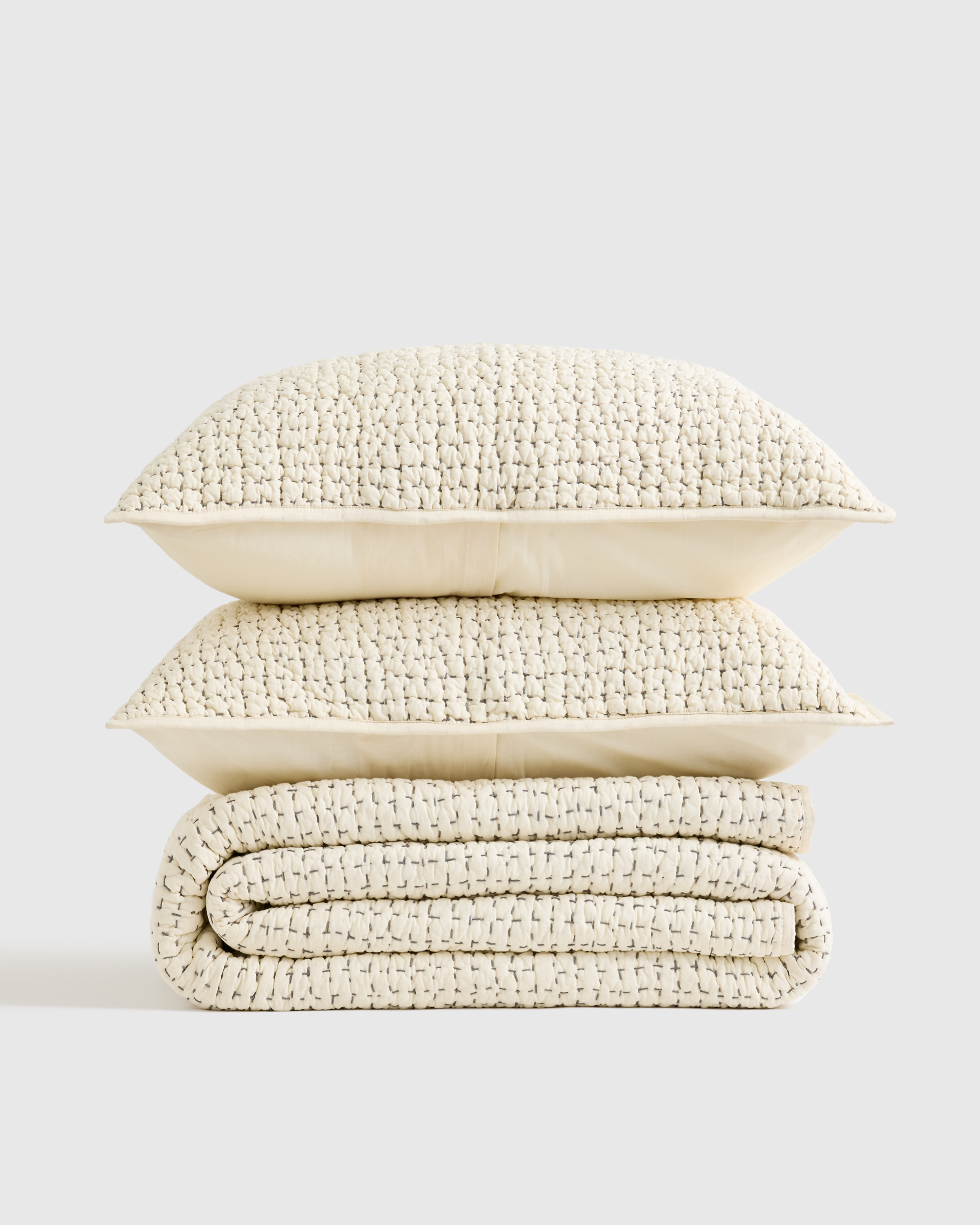 Undyed Ensemble de courtepointe cousu à la main en coton biologique