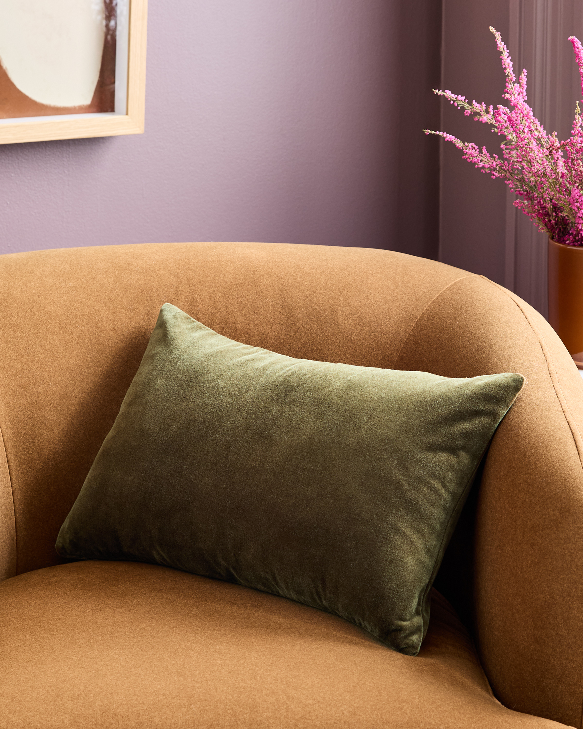 Classic Cotton Velvet Pillow Cover (Set of 2) - Moss, 12x20