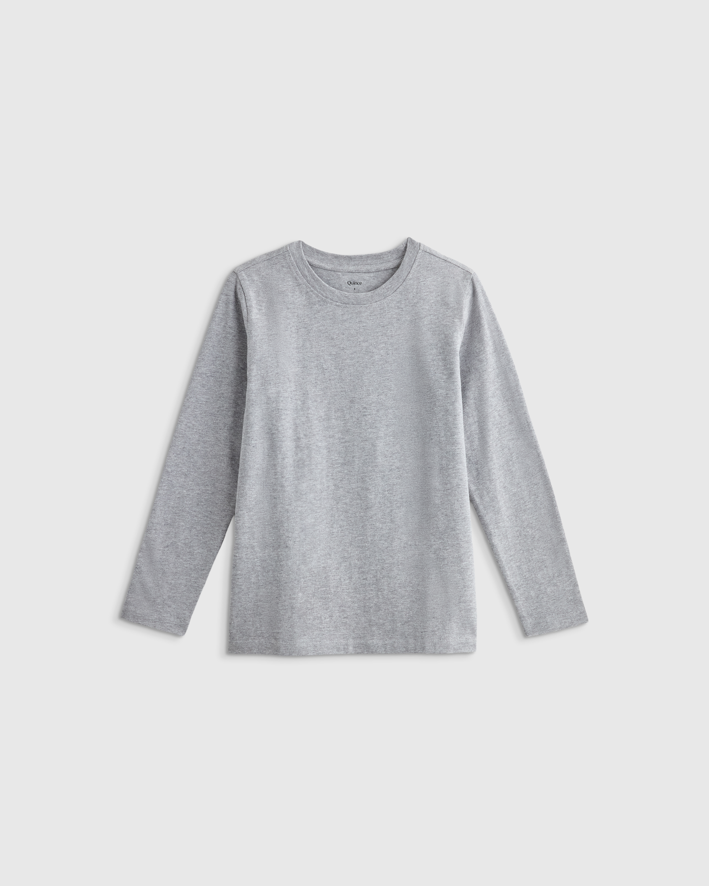 Heather Grey 100% Organic Cotton Jersey Long Sleeve Tee 