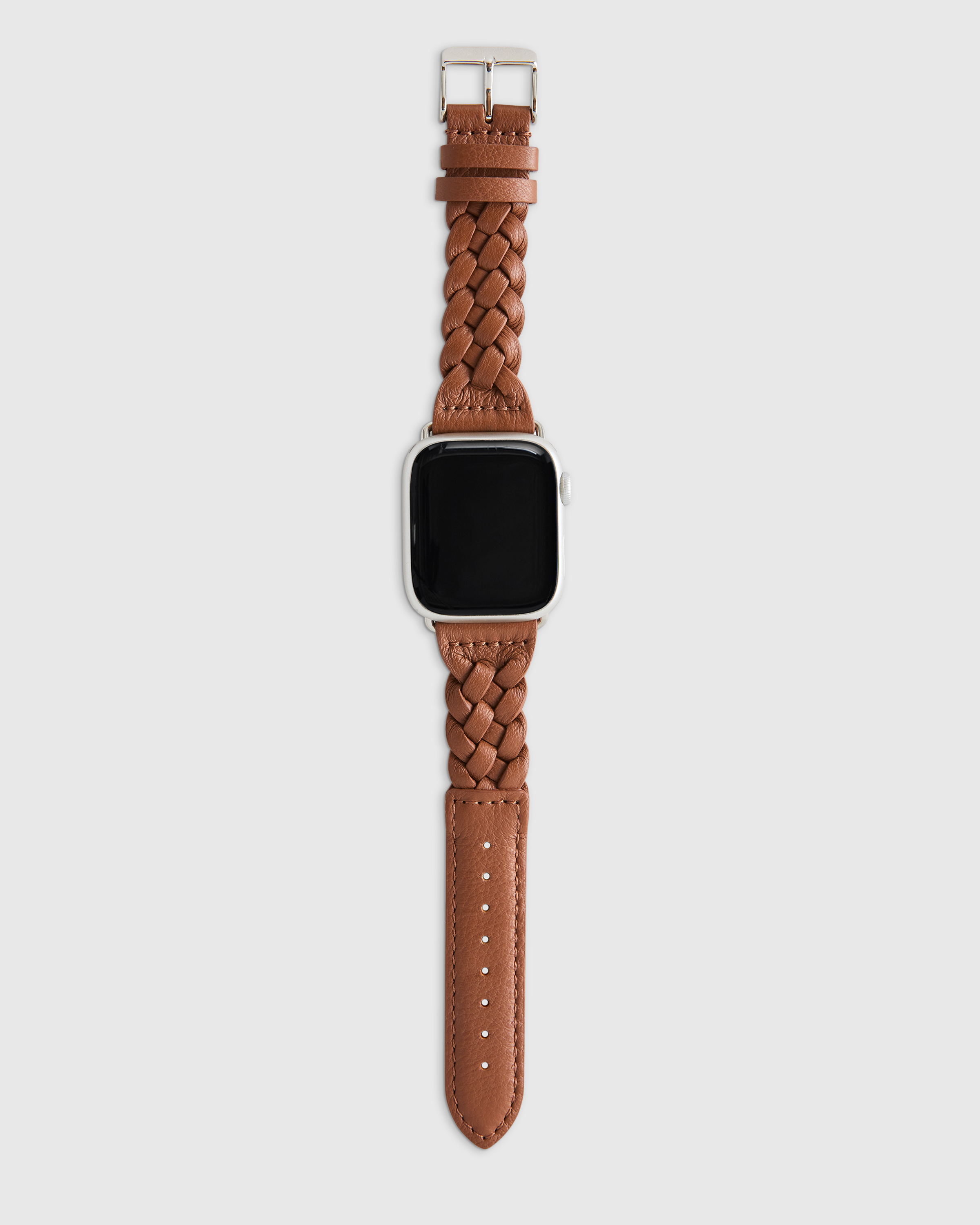 Braided Leather Smartwatch Band in Dark Brown display picture 3