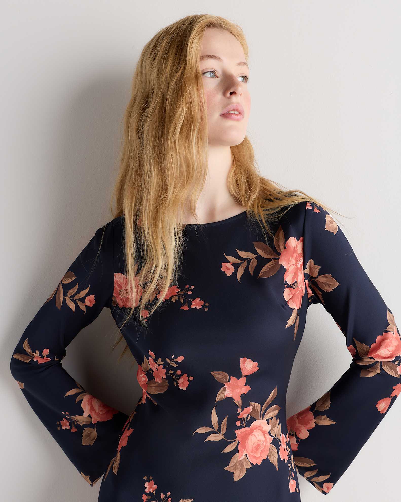 long sleeve dress silk HERA SILK LONG SLEEVE DRESS