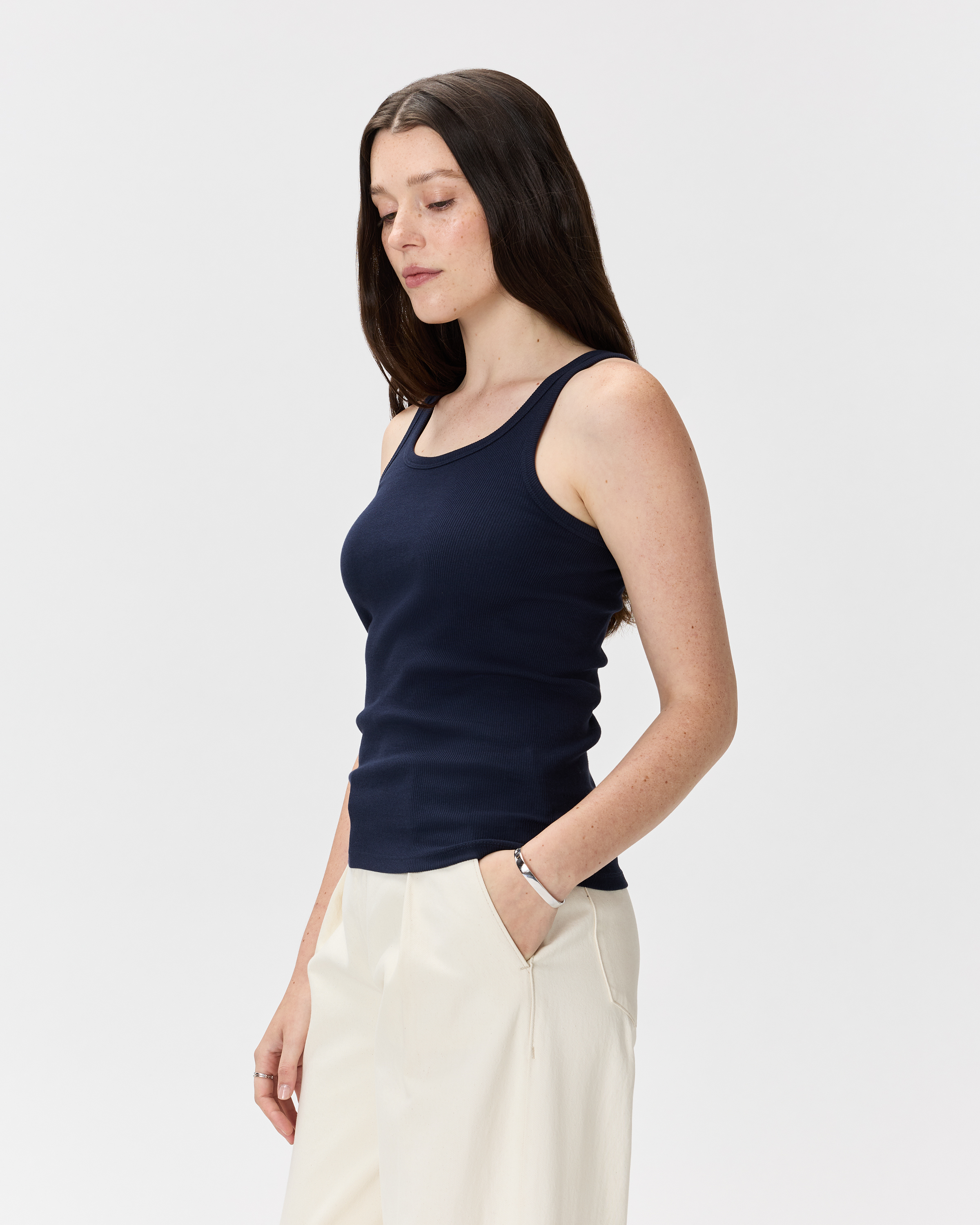 Organic Cotton Micro-Rib Scoop Neck Tank