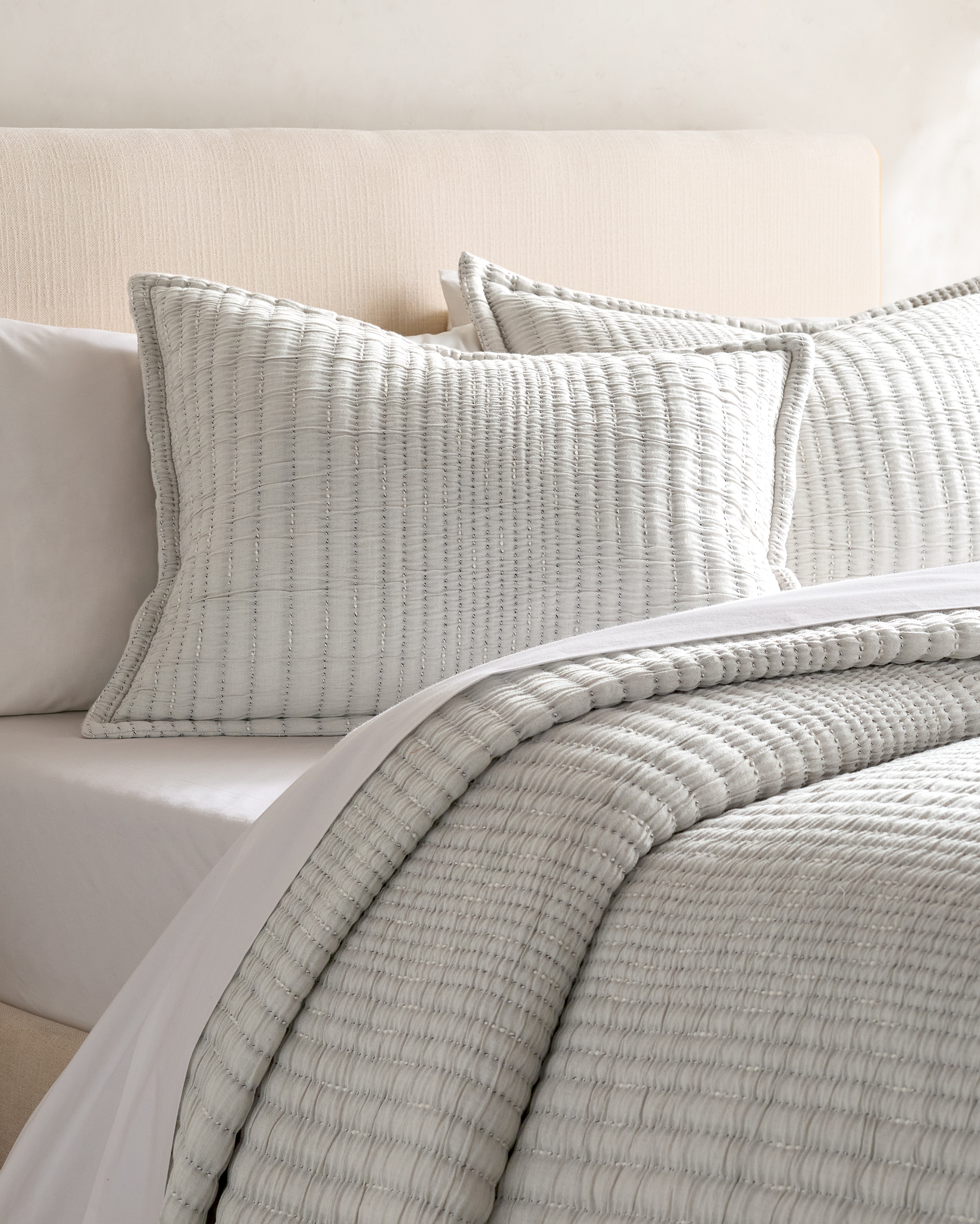 Cloud Organic Cotton Channel Stitch Sham Set