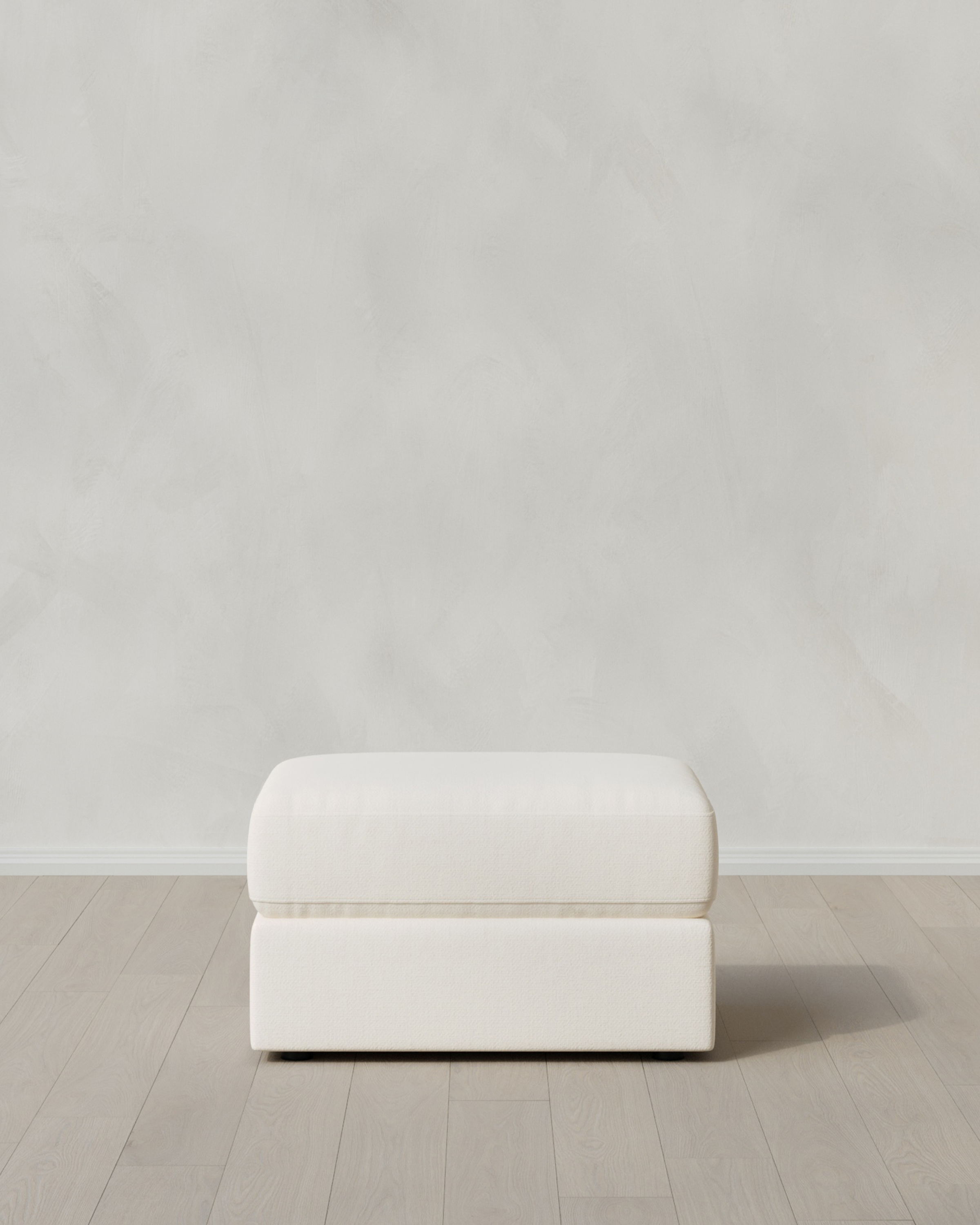 Marshmallow Ashford Deep Seat Ottoman in Performance Chenille Linen Blend