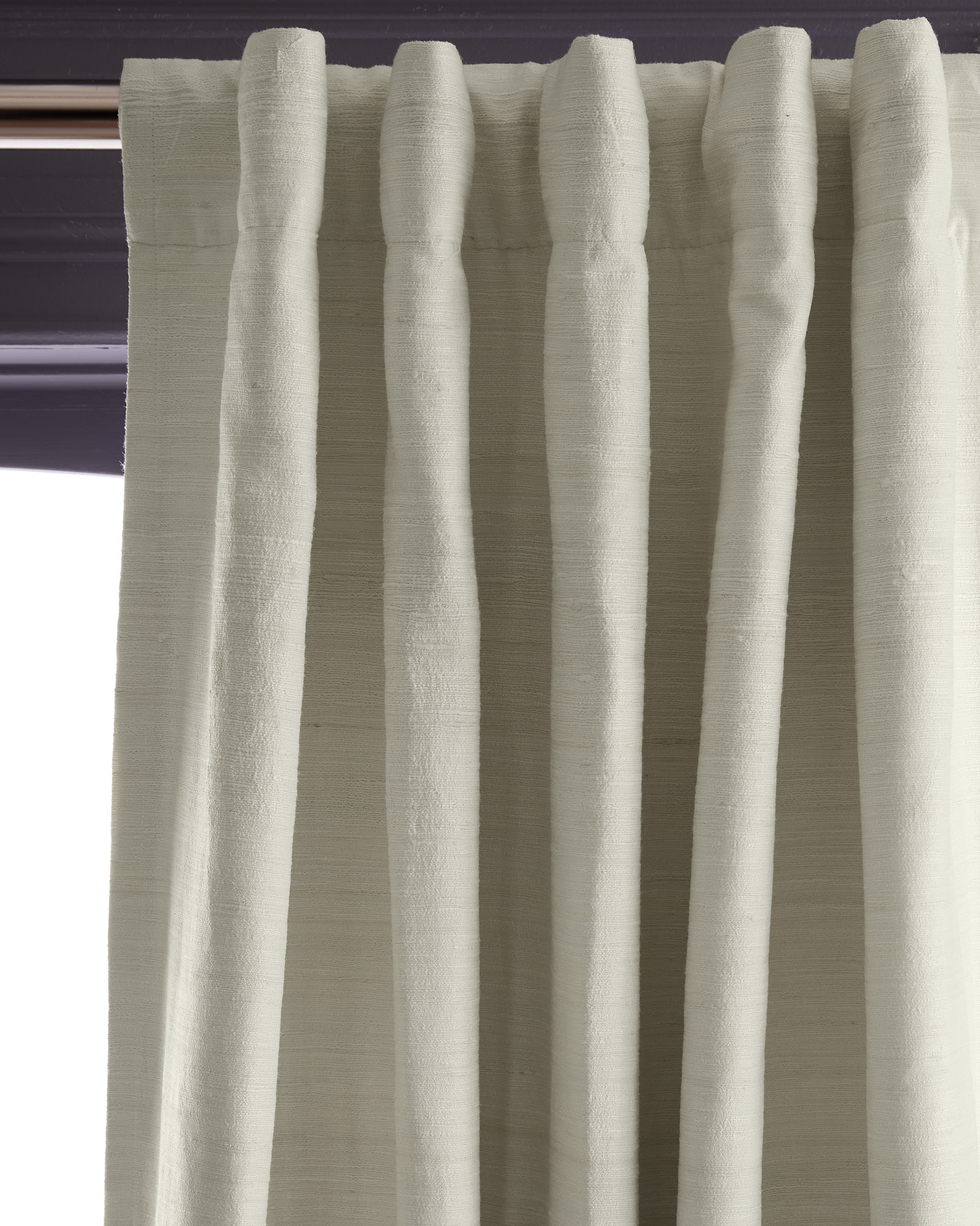Raw Silk Room Darkening Curtain in Ivory NWT QUINCE Set Of 2 48x96 Raw Silk Blackout Curtains Ivory 8991 main image 0