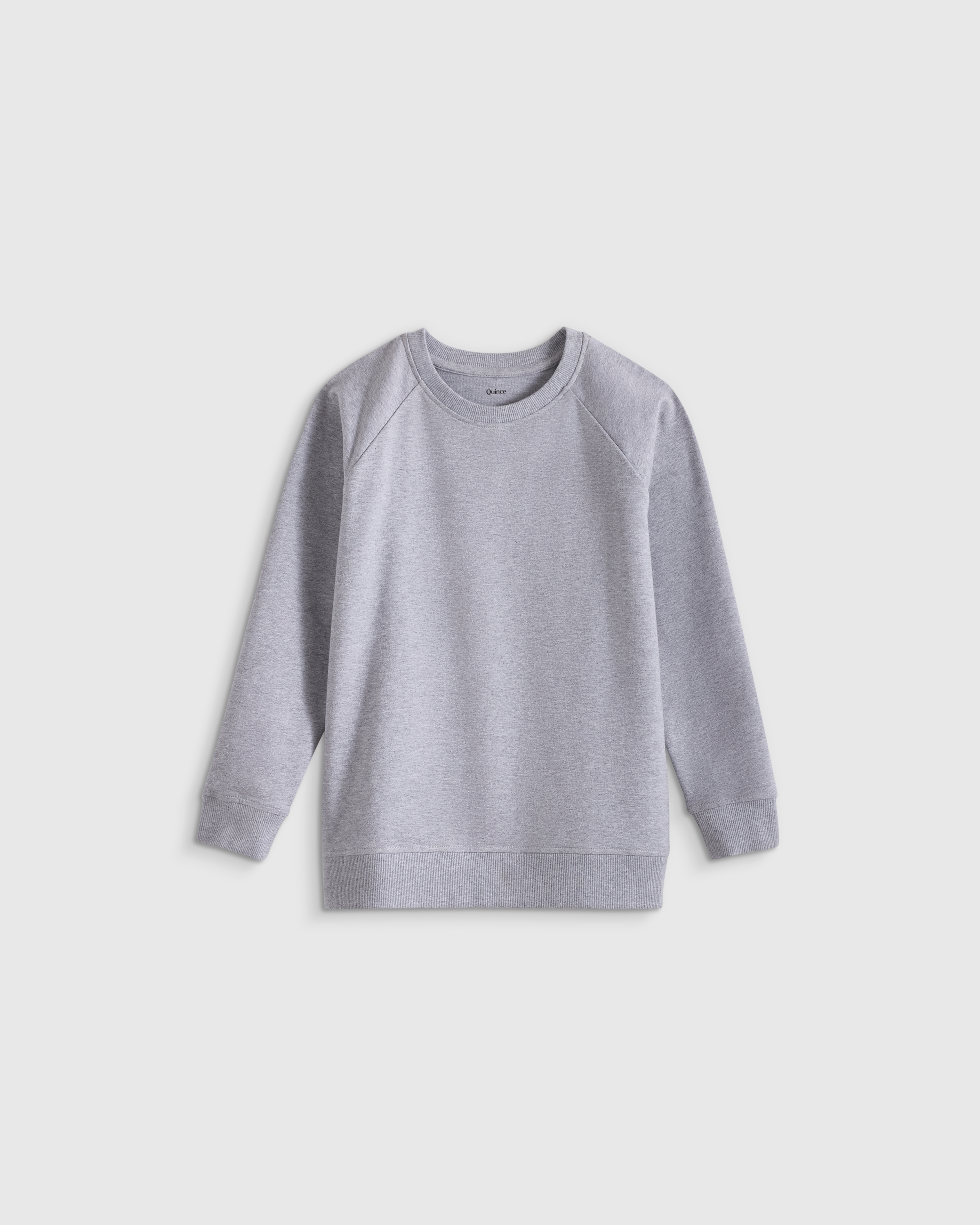 Heather Grey Organic Cotton French Terry Crew Neck Sweatshirt 
