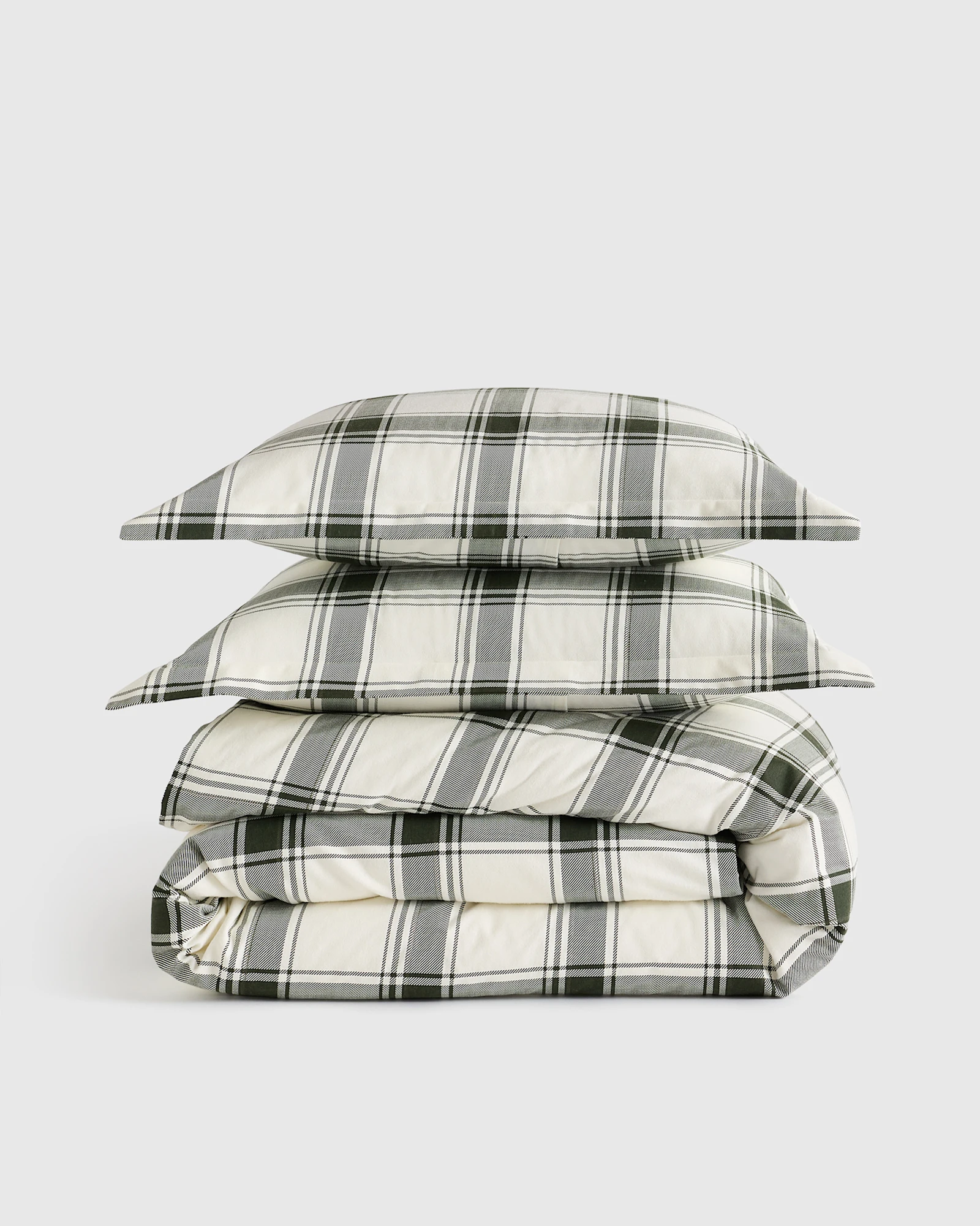 Luxury Organic Plaid Flannel Duvet Cover Set