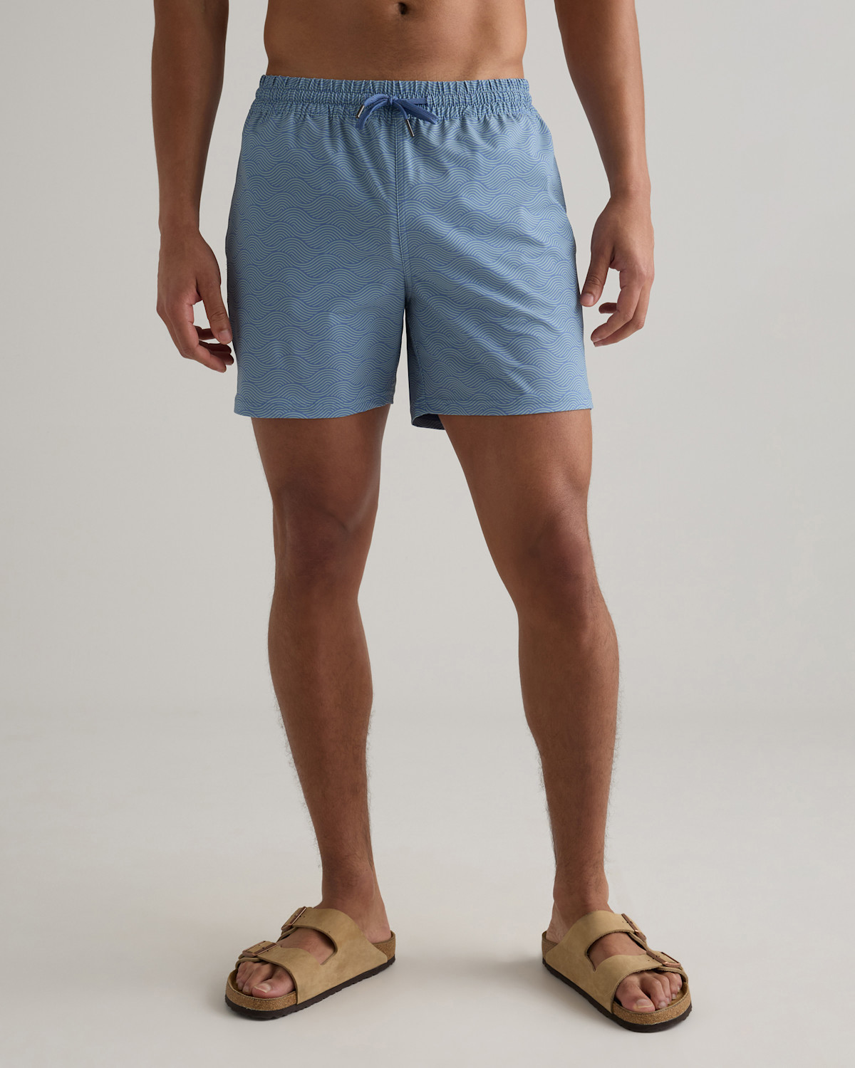 Italian Swim Trunk in Tonal Waves