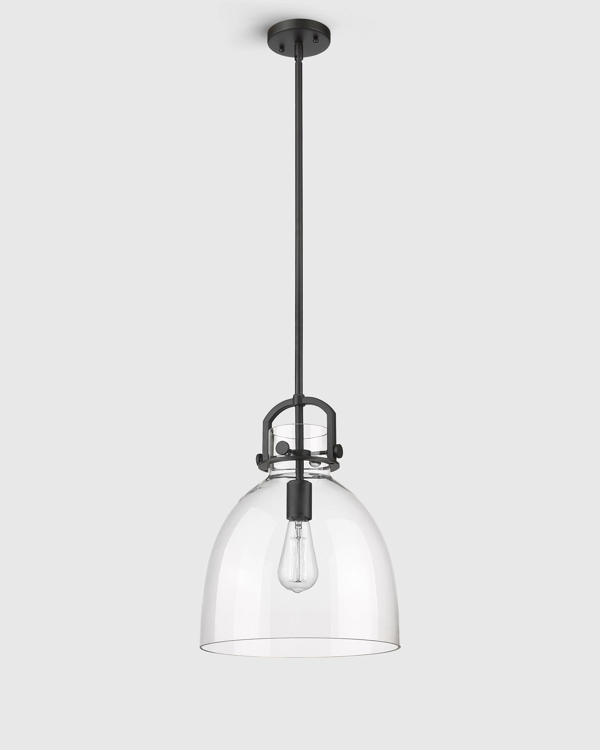 Black Minimalist Glass Bell Pendant Light
