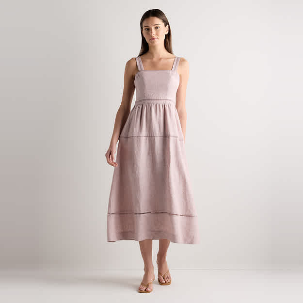 100% Organic Cotton Poplin Drop Waist Midi Dress 100% Organic Cotton Poplin Drop Waist Midi Dress