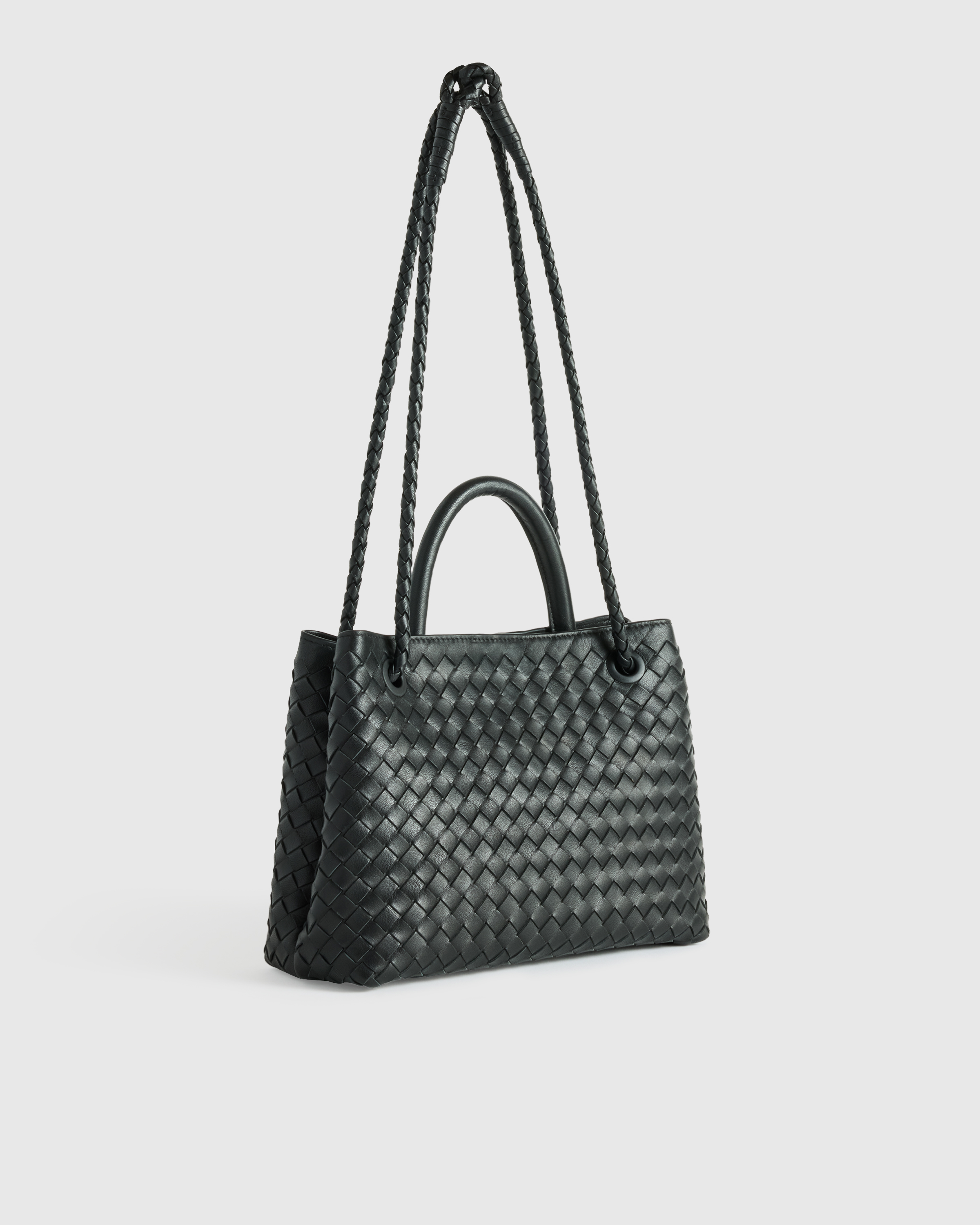 Romy Handwoven Mini Satchel in Black