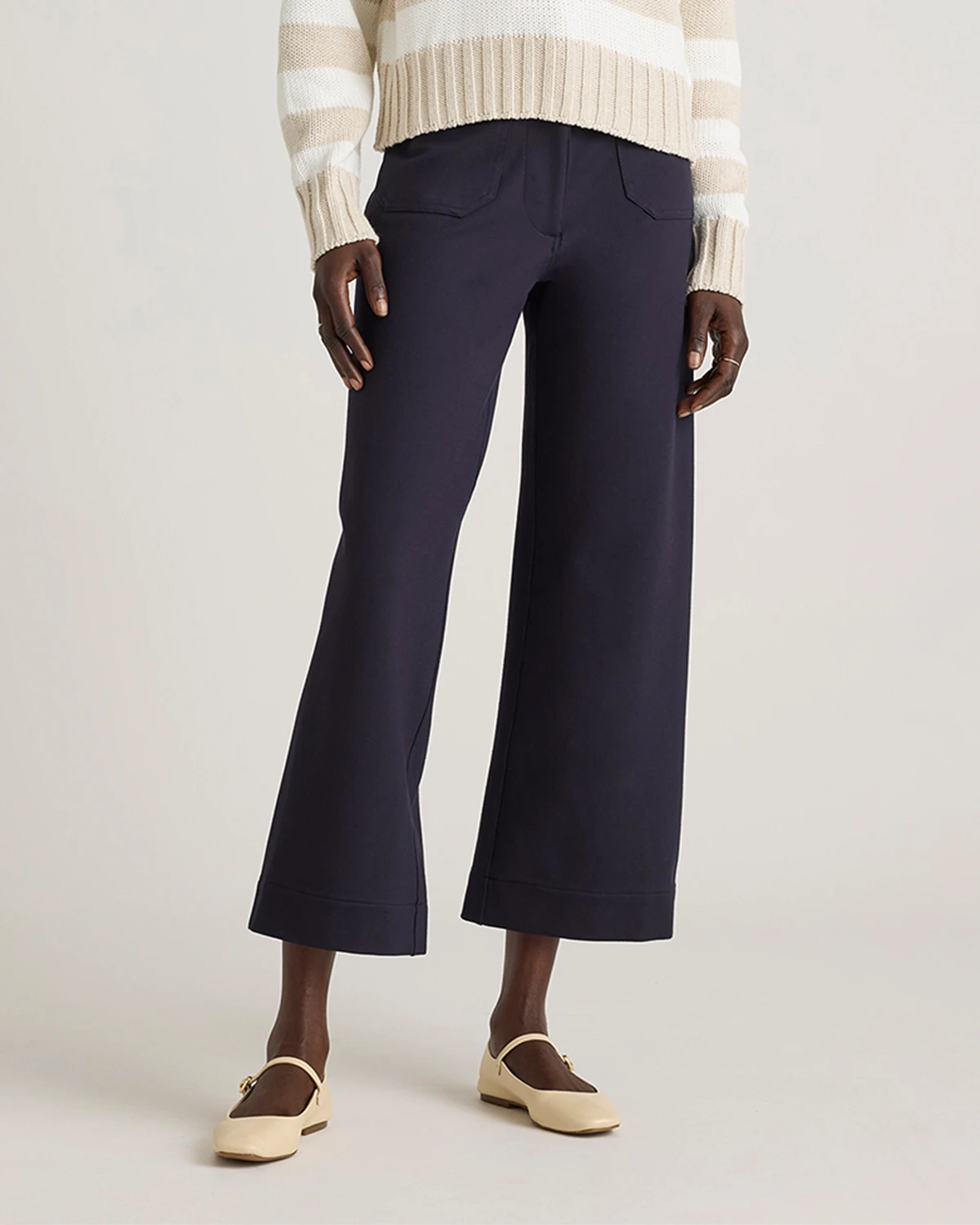 Ultra-Stretch Ponte Cropped Wide Leg - 24"