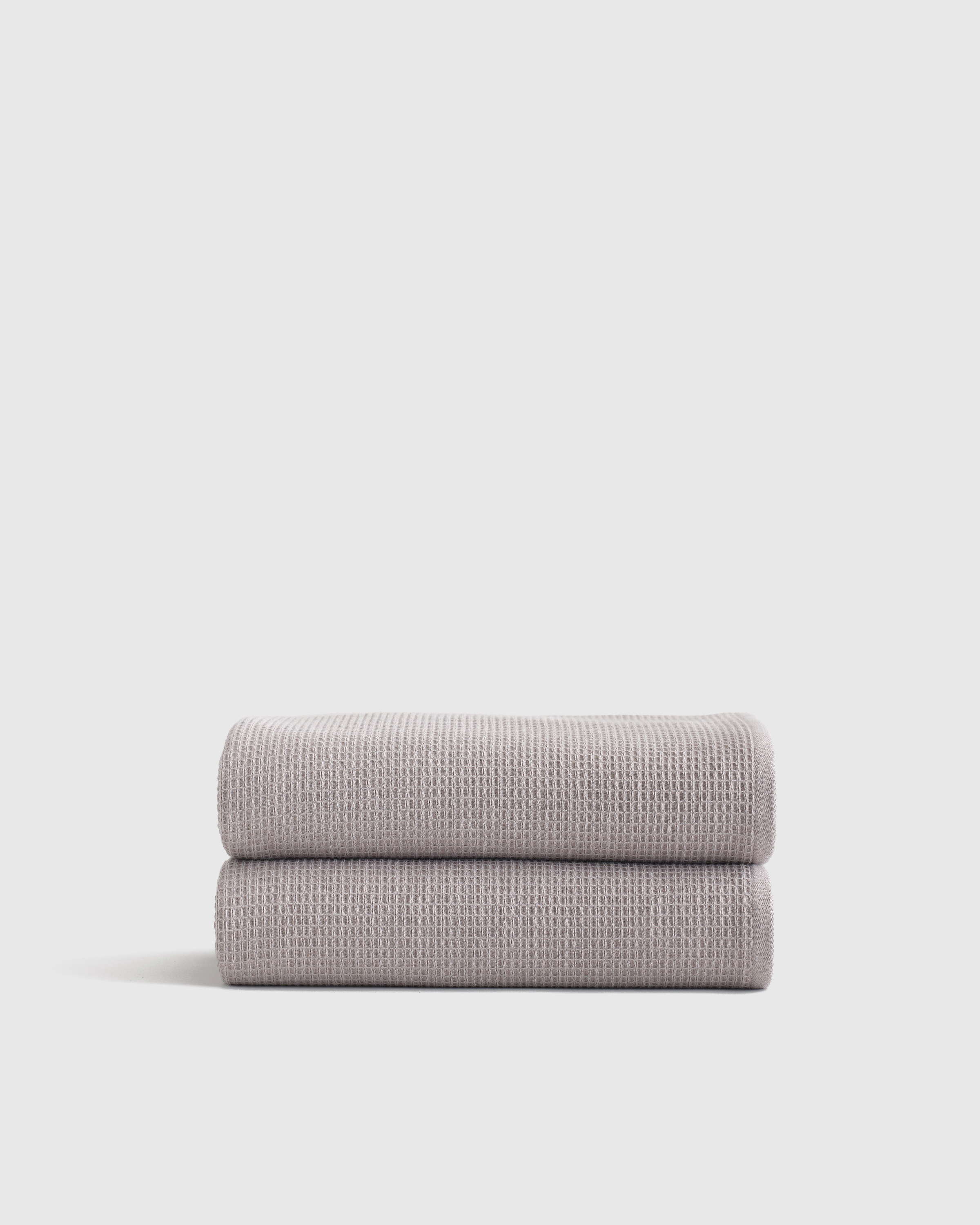 Grey Turkish Waffle Terry Bath Towel (Set of 2)