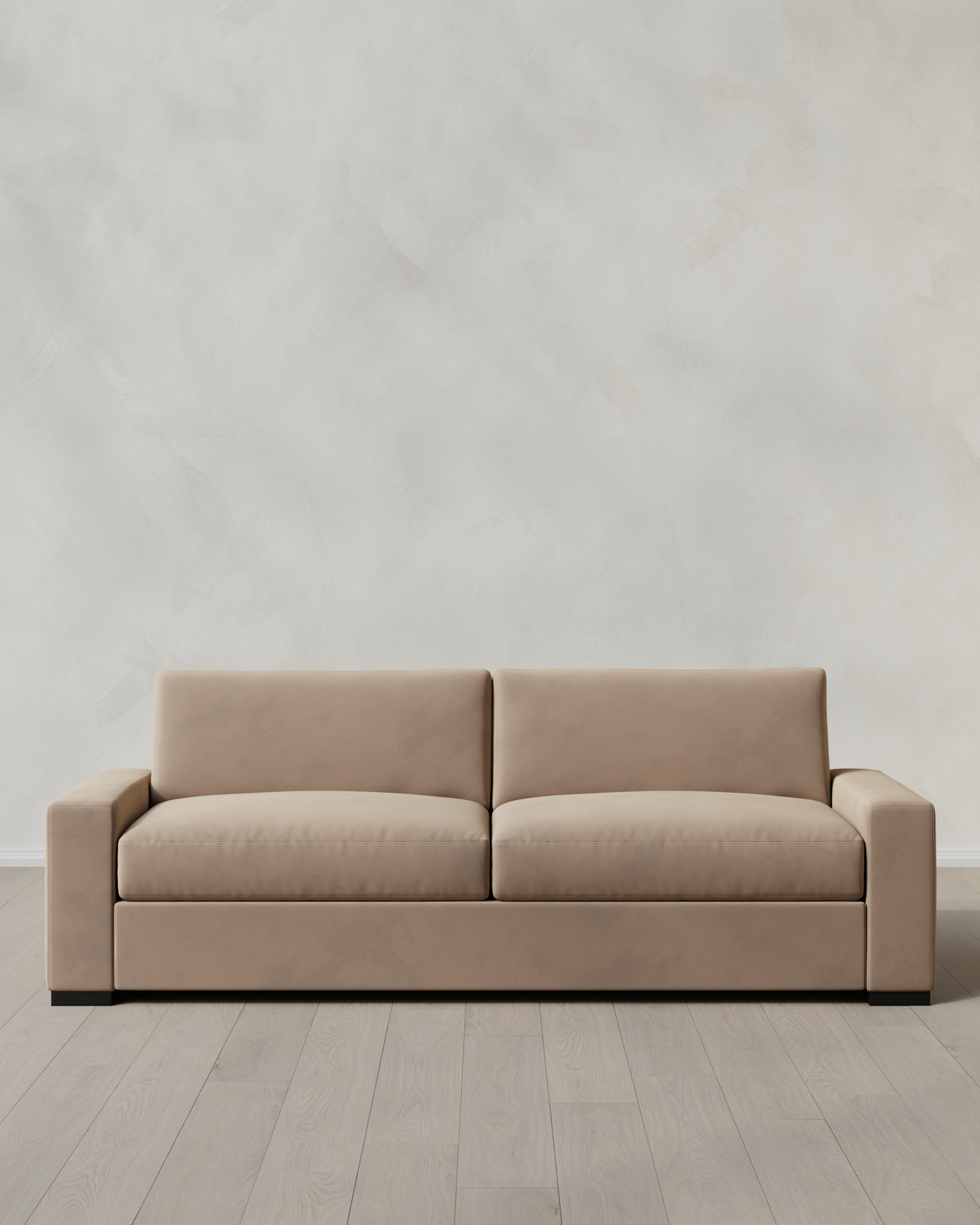 Quince | Stillman Sofa in Performance Velvet in Taupe, Size 8ft