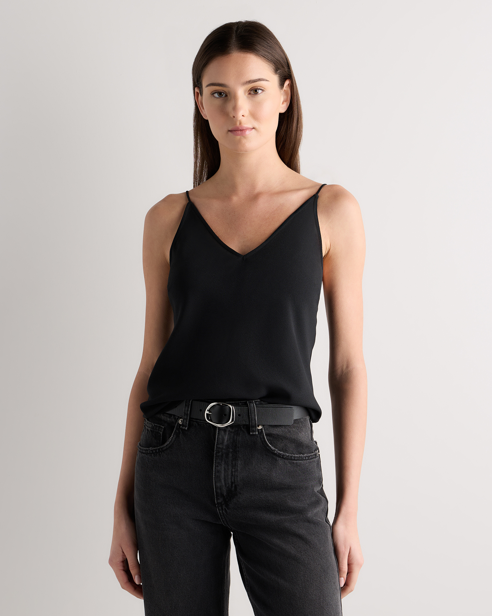 True Black Matte V-Neck Cami