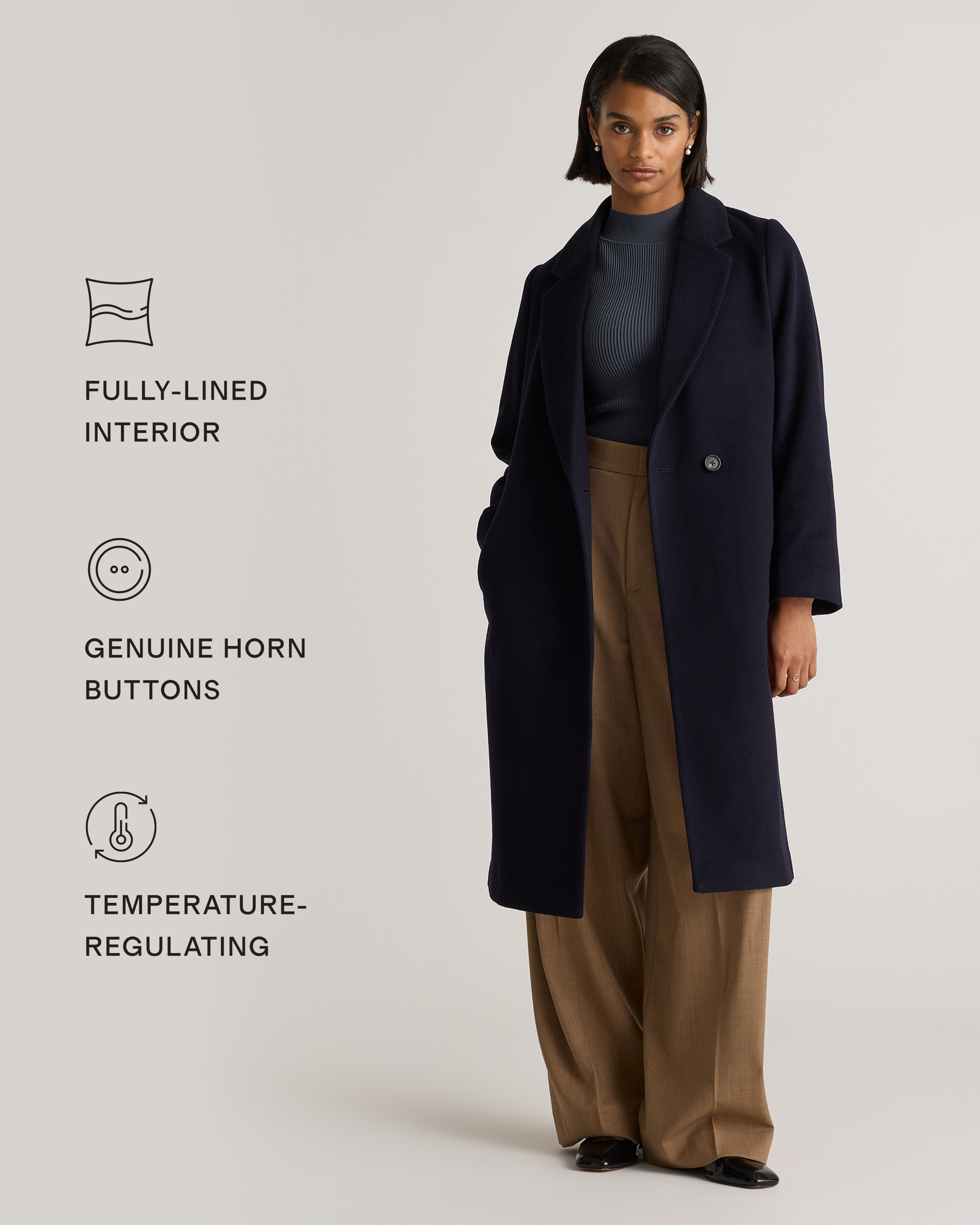 Italian Wool Classic Single-Breasted Coat