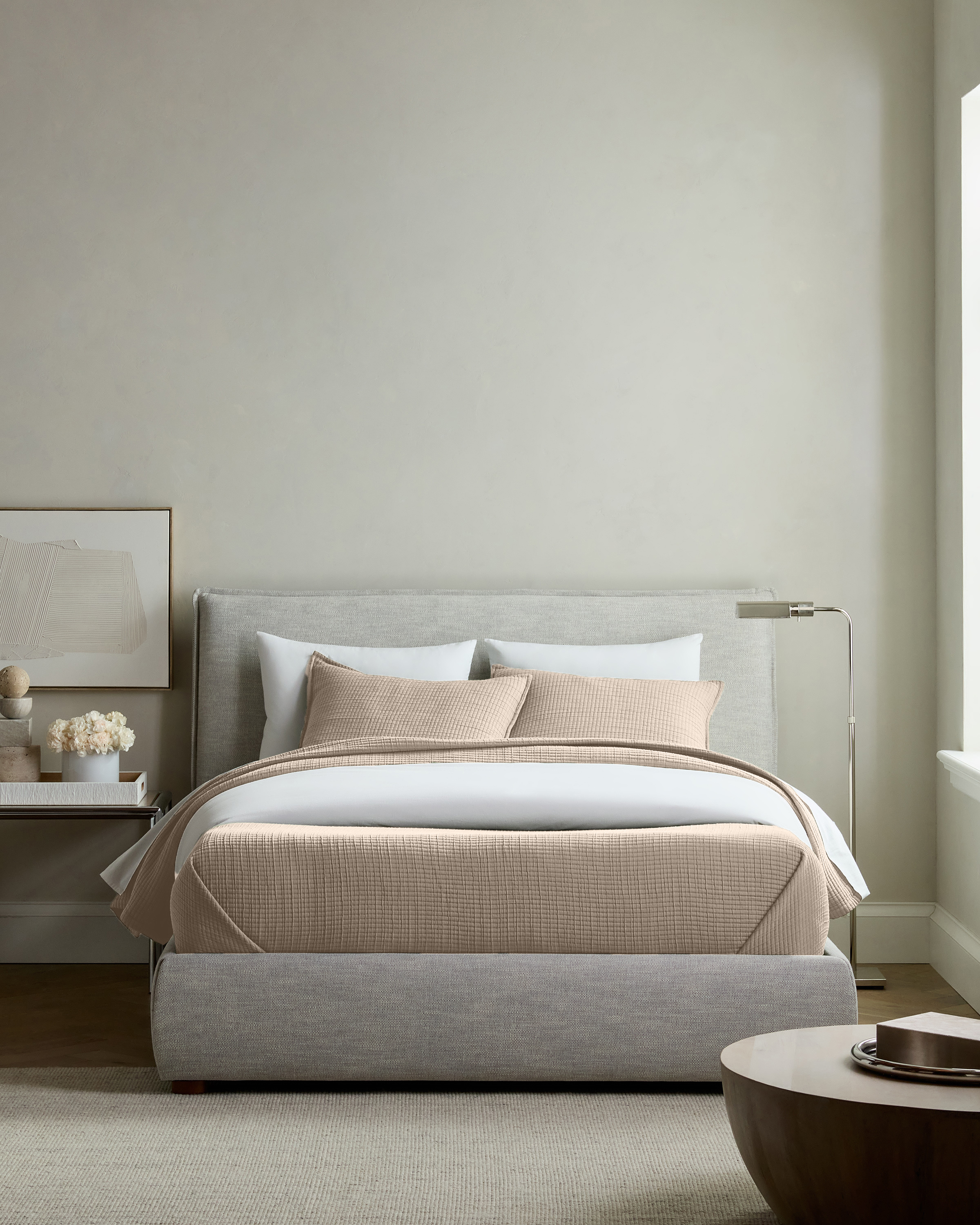 Toffee Organic Ribbed Cotton Coverlet Set