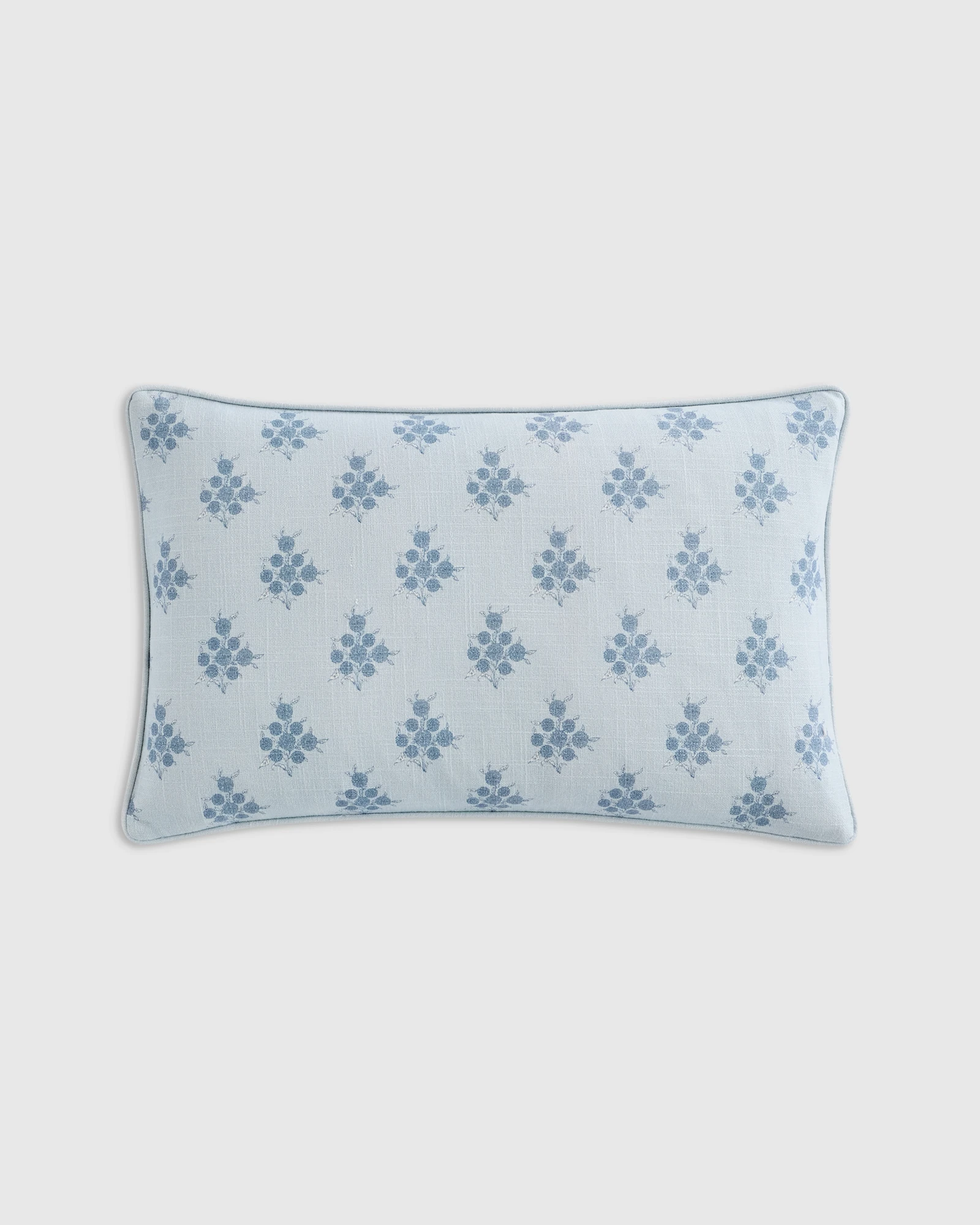 Piped Block Print Cotton Pillow Cover