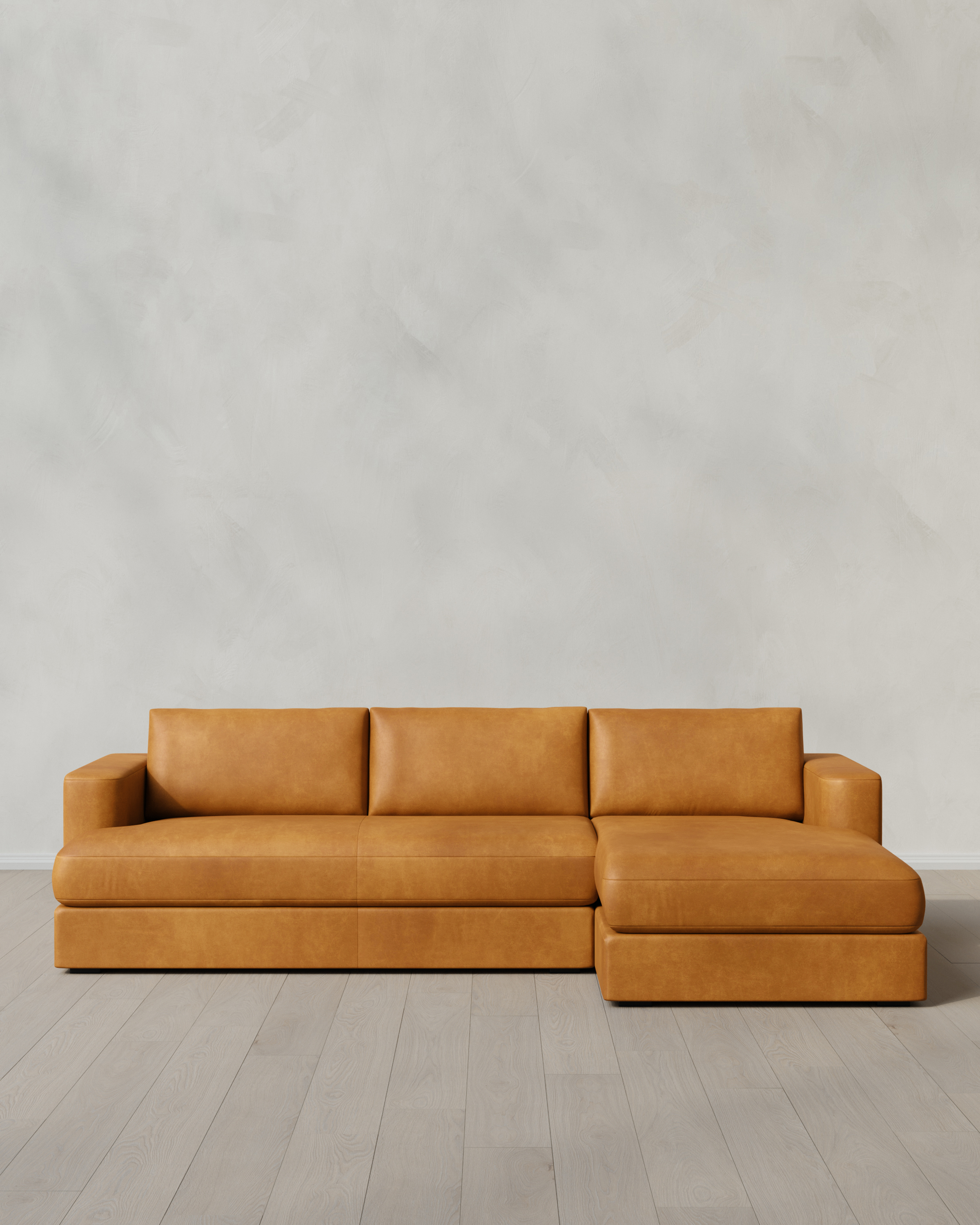 Scotch Sierra Curved Arm Chaise Sectional in Leather