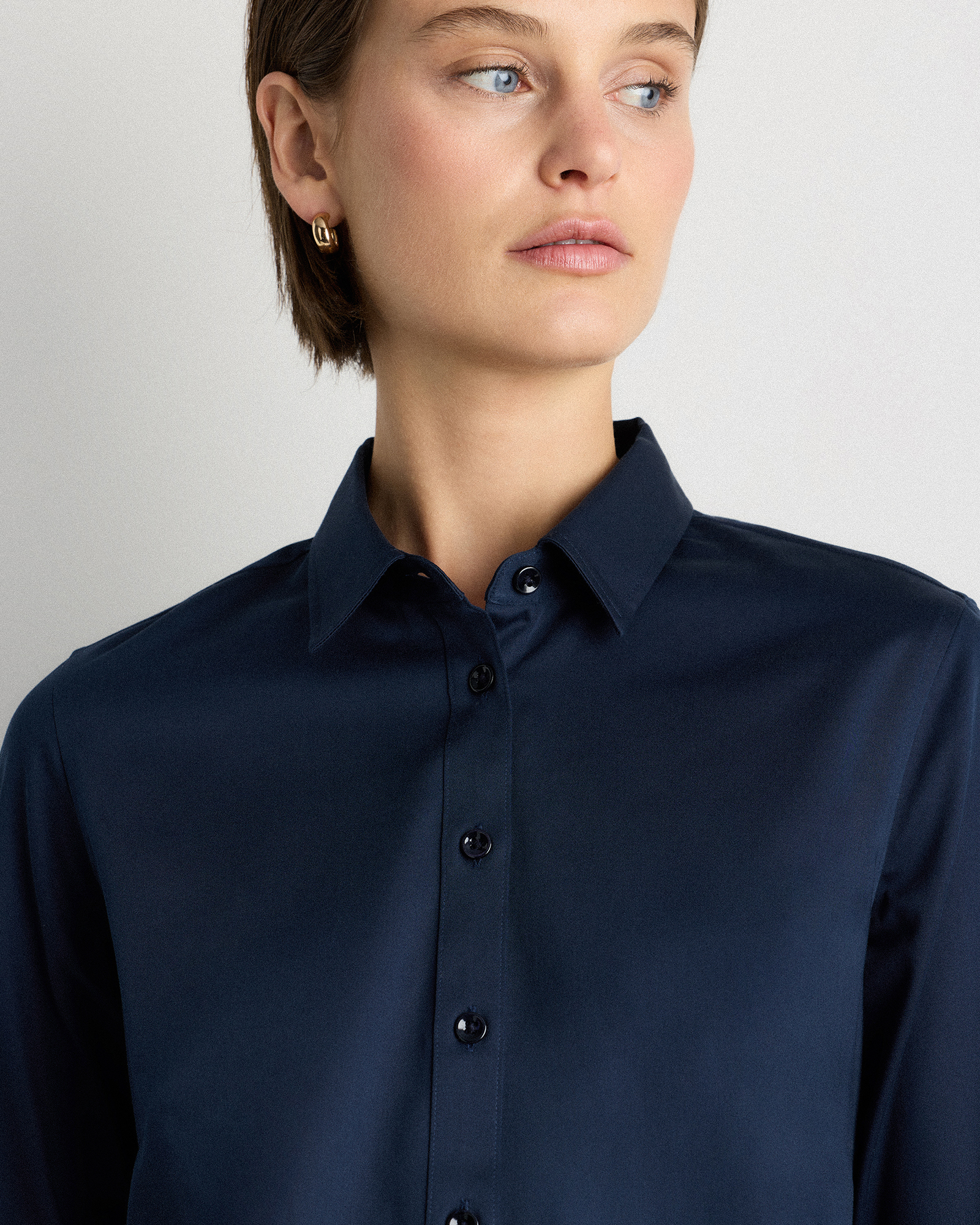 navy blue fitted dress shirt Men's Slim Fit Blue Dress Shirt Size N1
