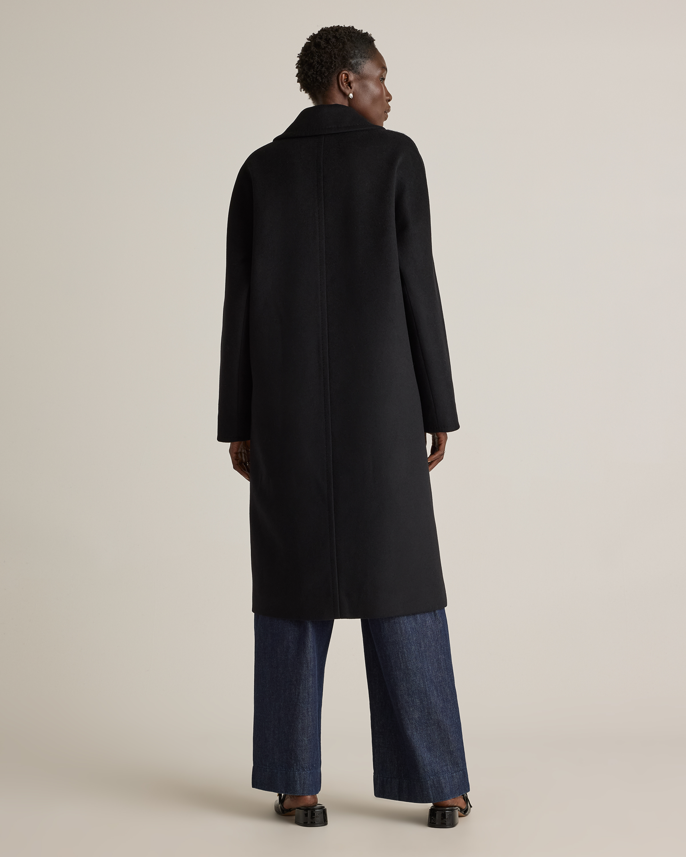 Italian Wool Double-Breasted Slouch Coat