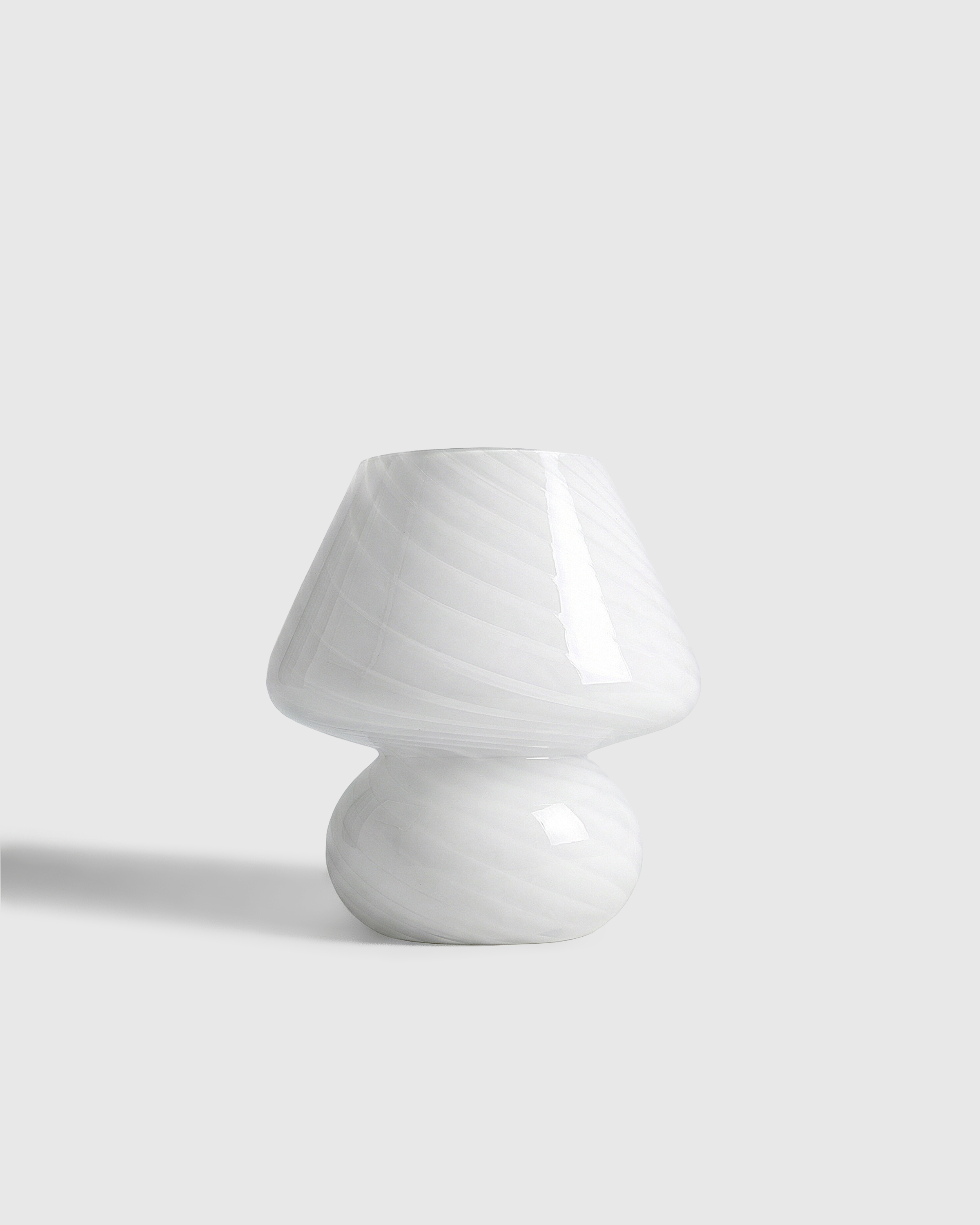 White Swirled Glass Table Lamp