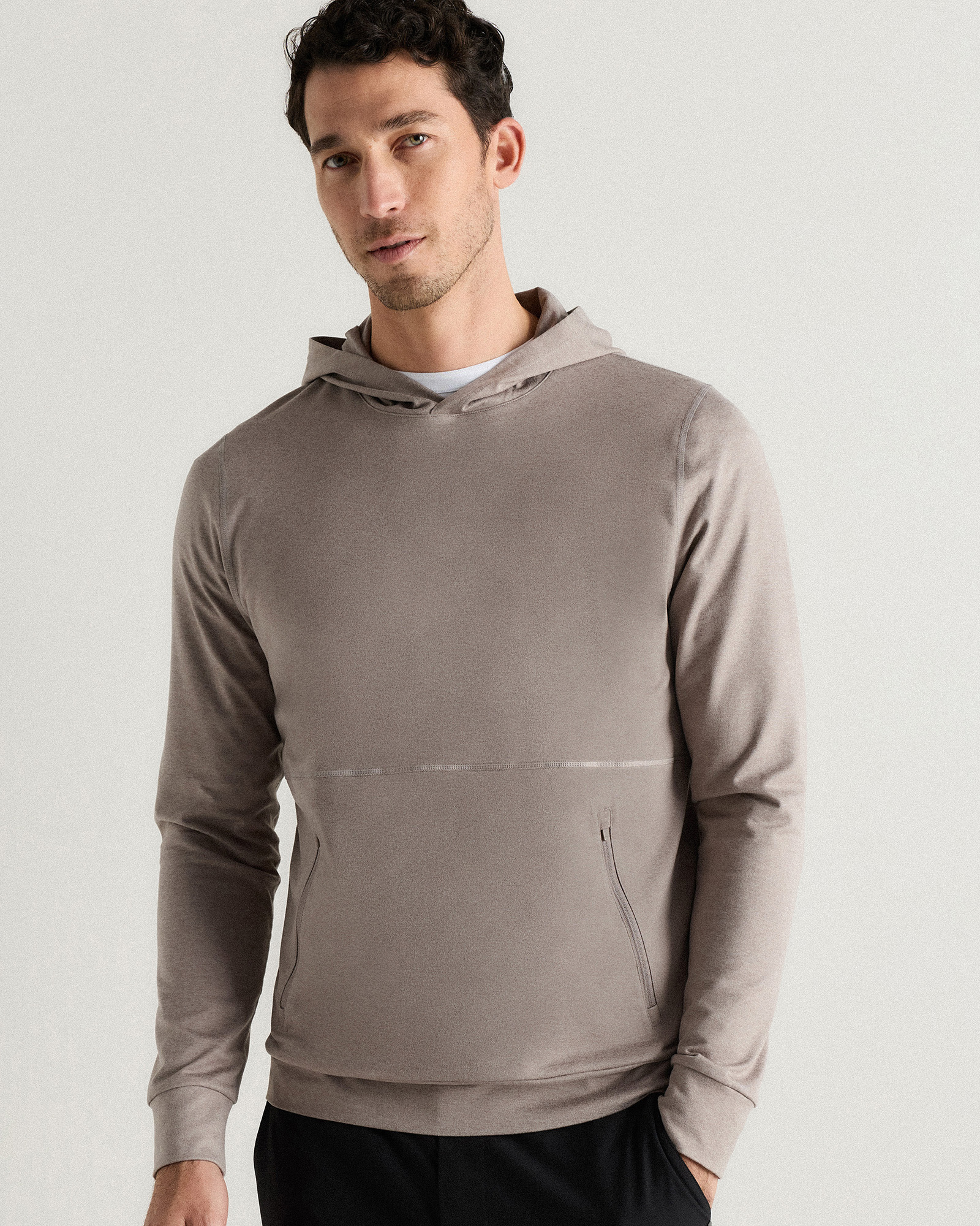 Heather Morel Grey Flowknit Performance Hoodie