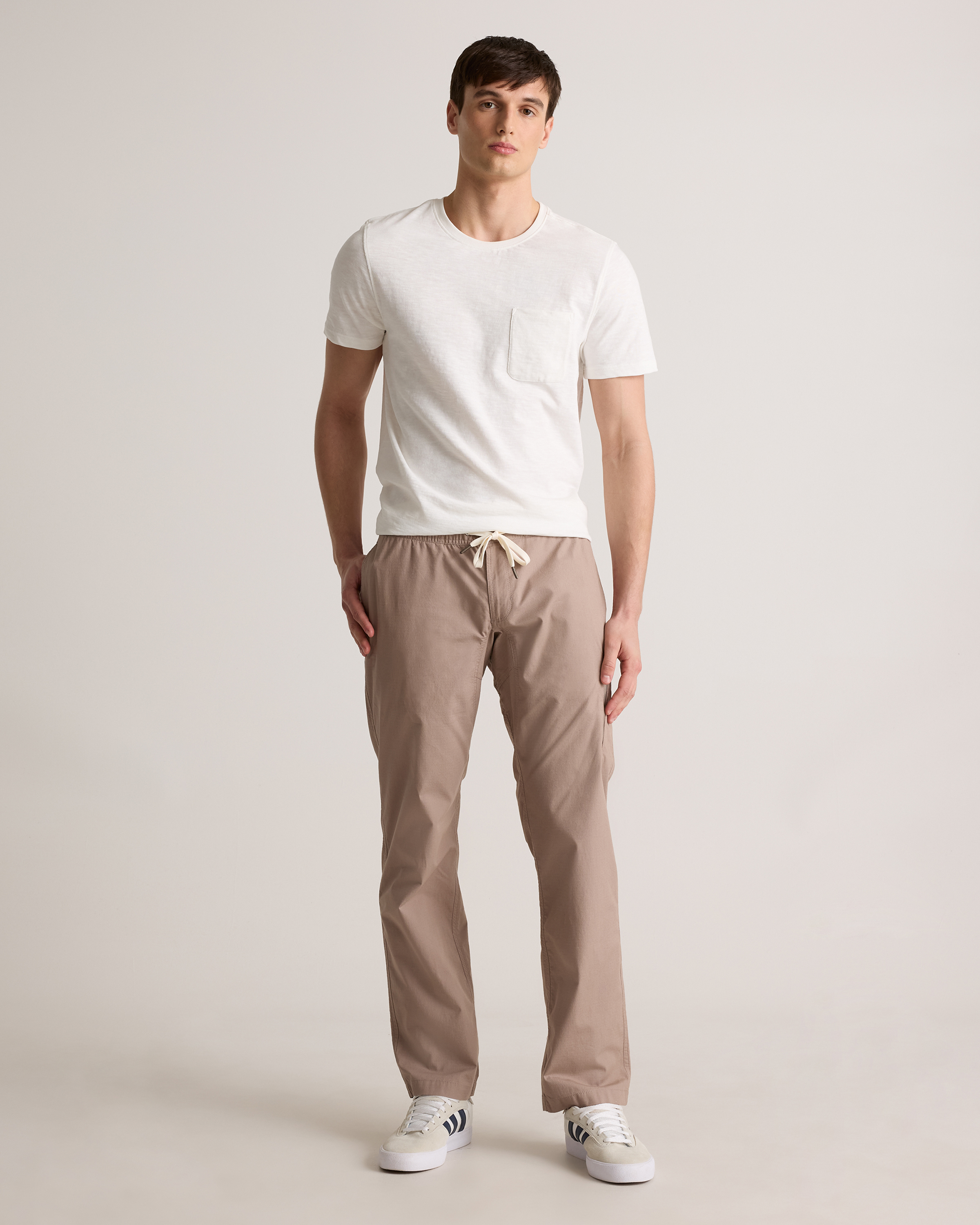 Organic Stretch Ripstop Straight Pants in Morel Grey