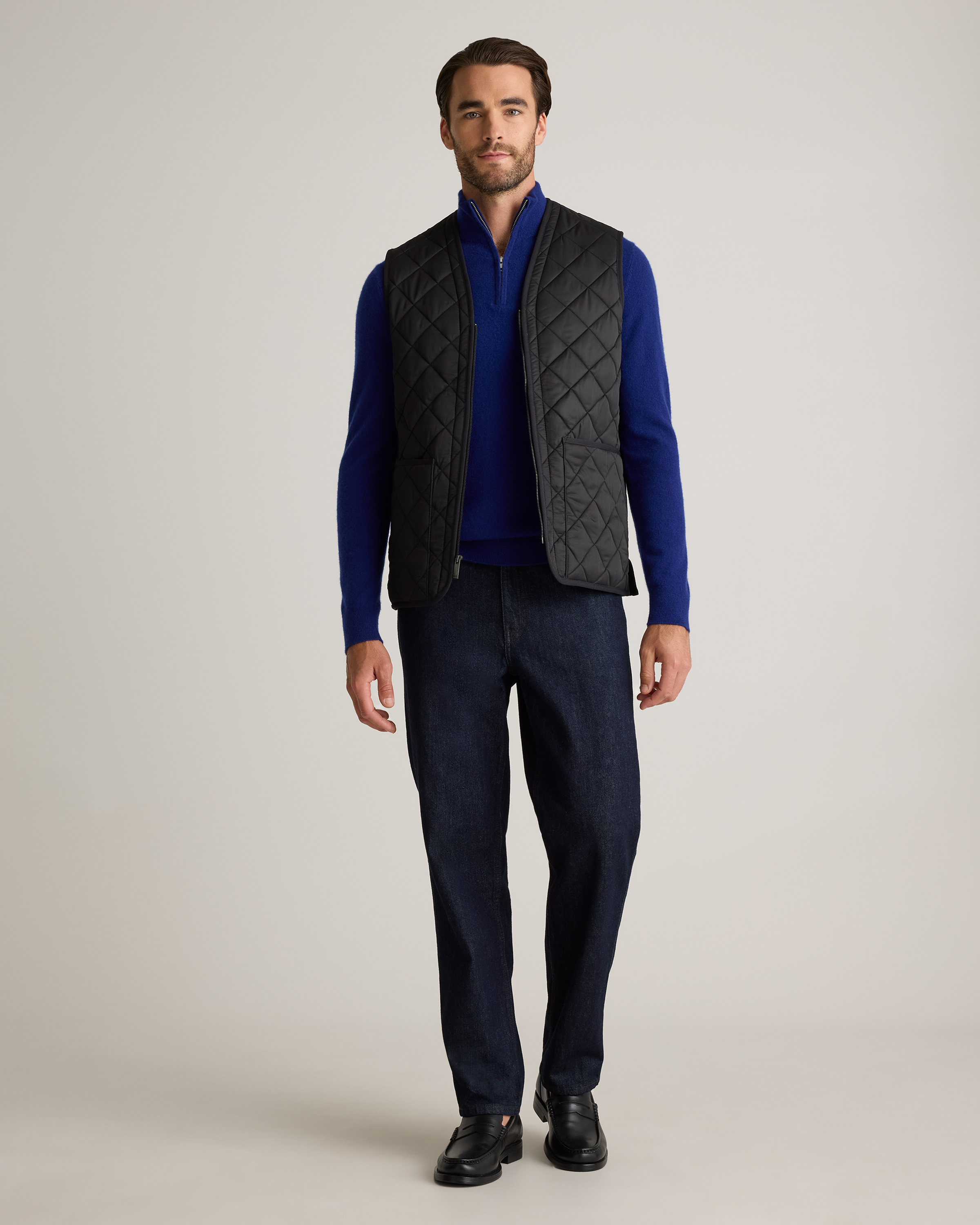 Featherless Quilted Fleece-Lined Liner Vest
