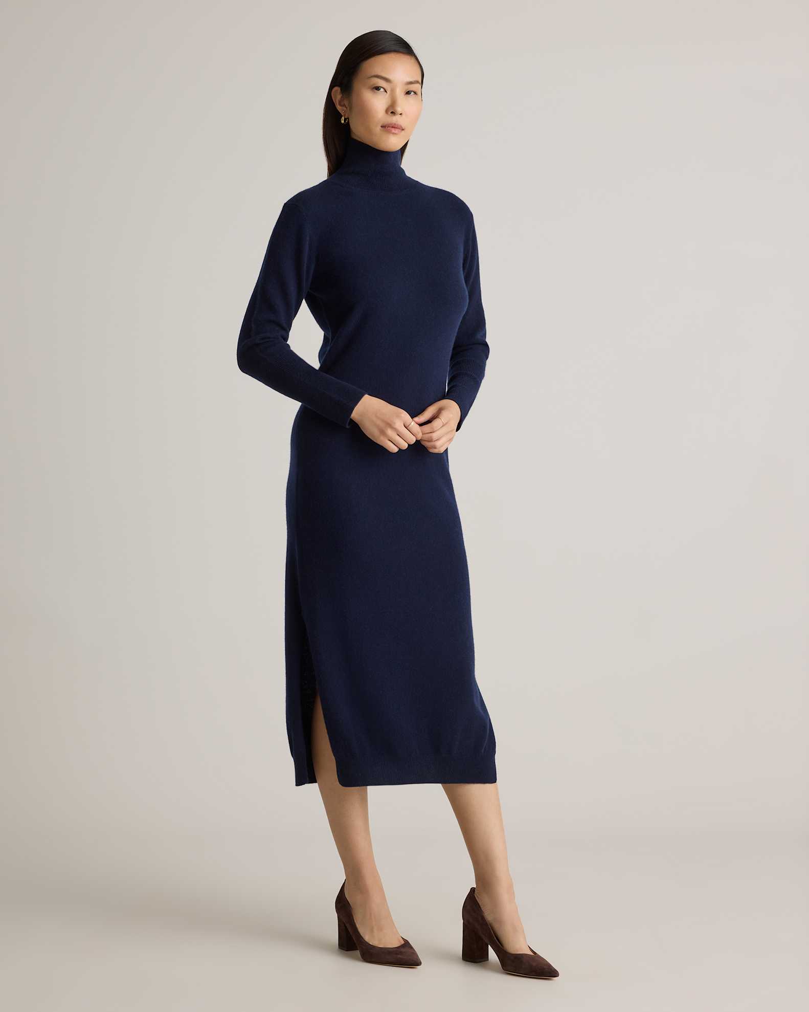 cashmere midi sweater dress Santicler Blair Cashmere Sweater Dress - Brown