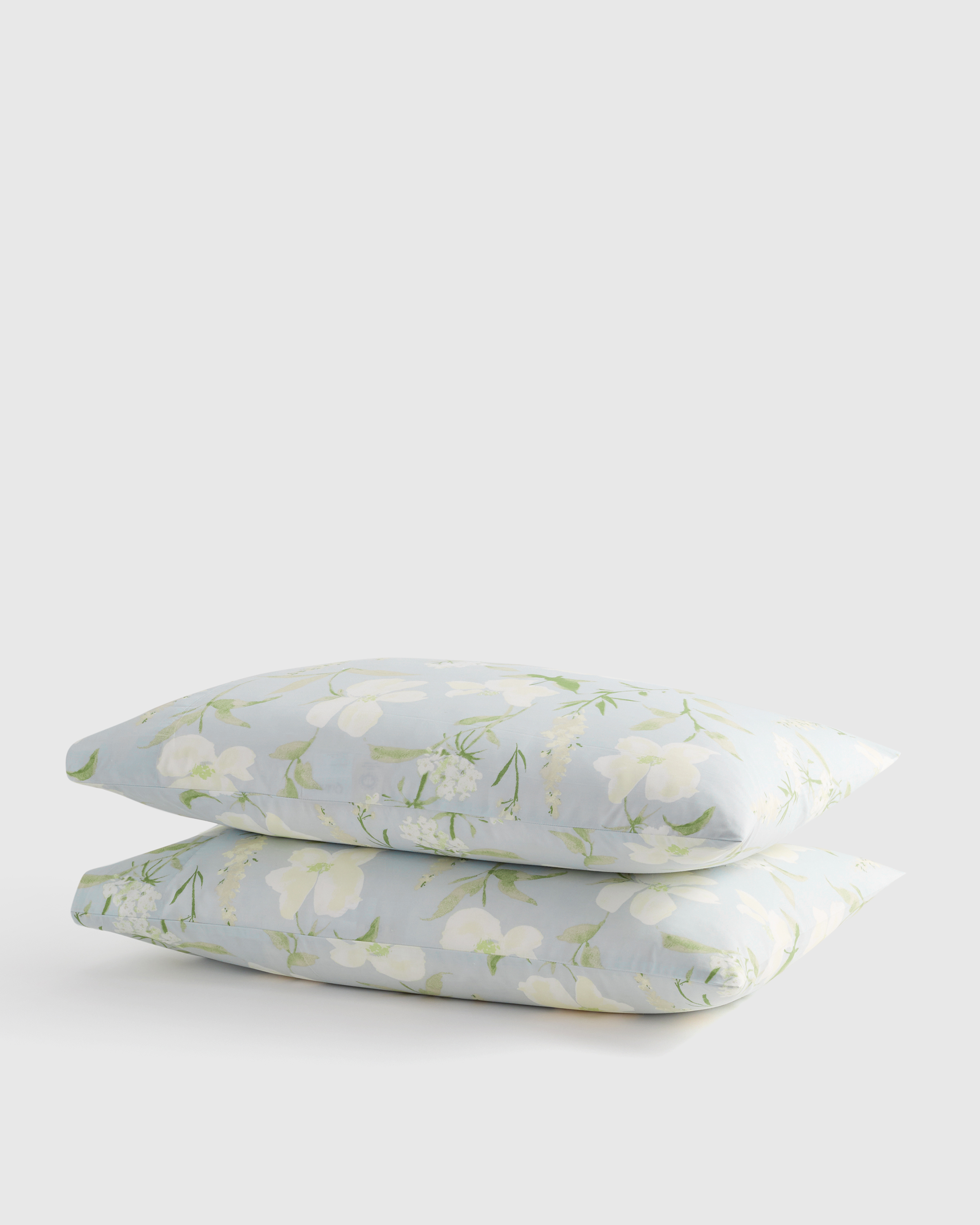 Blue Garden Classic Organic Percale Pillowcase Set